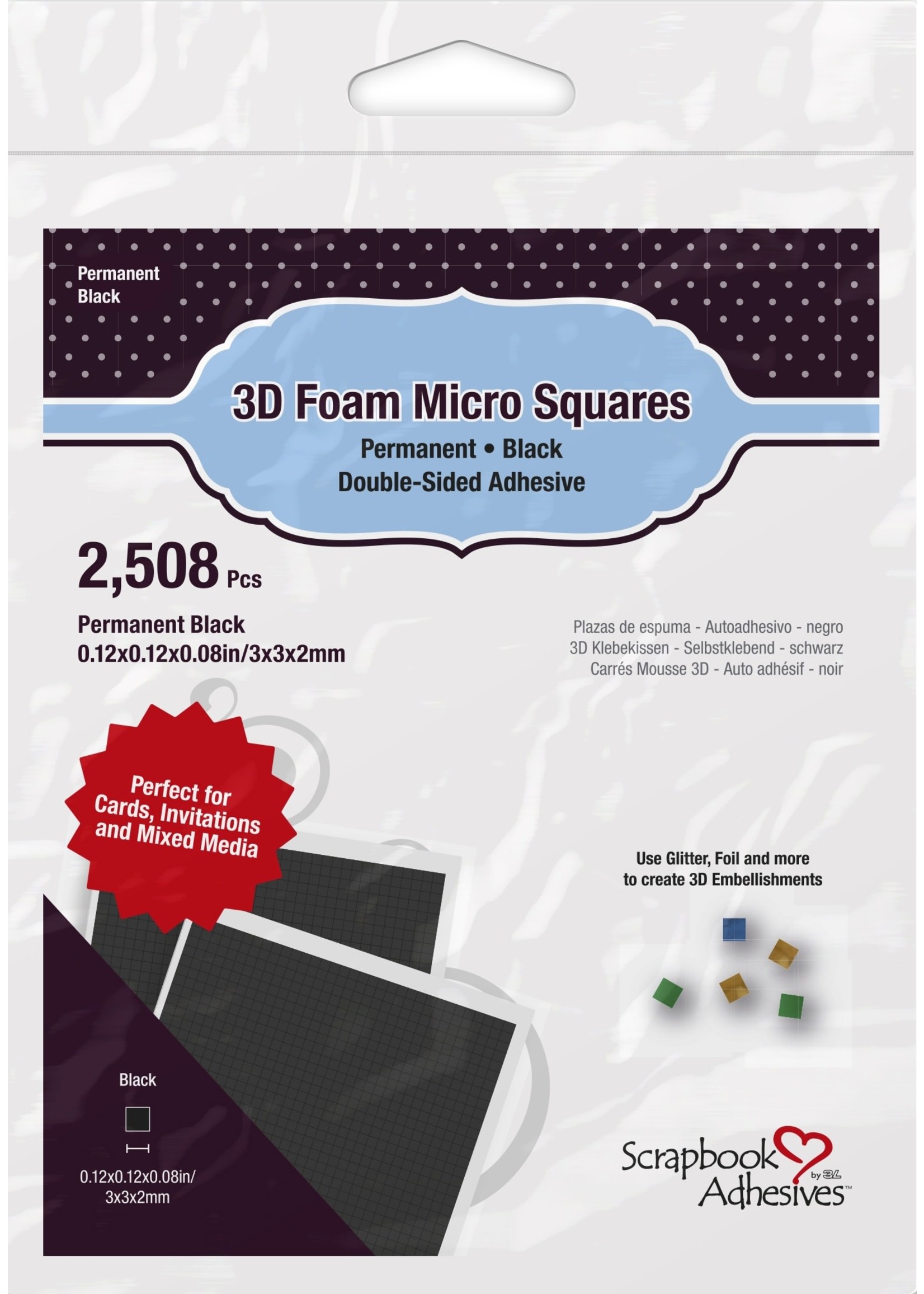 Scrapbook Adhesive Scrapbook Adhesives 3D Foam Micro Squares Black