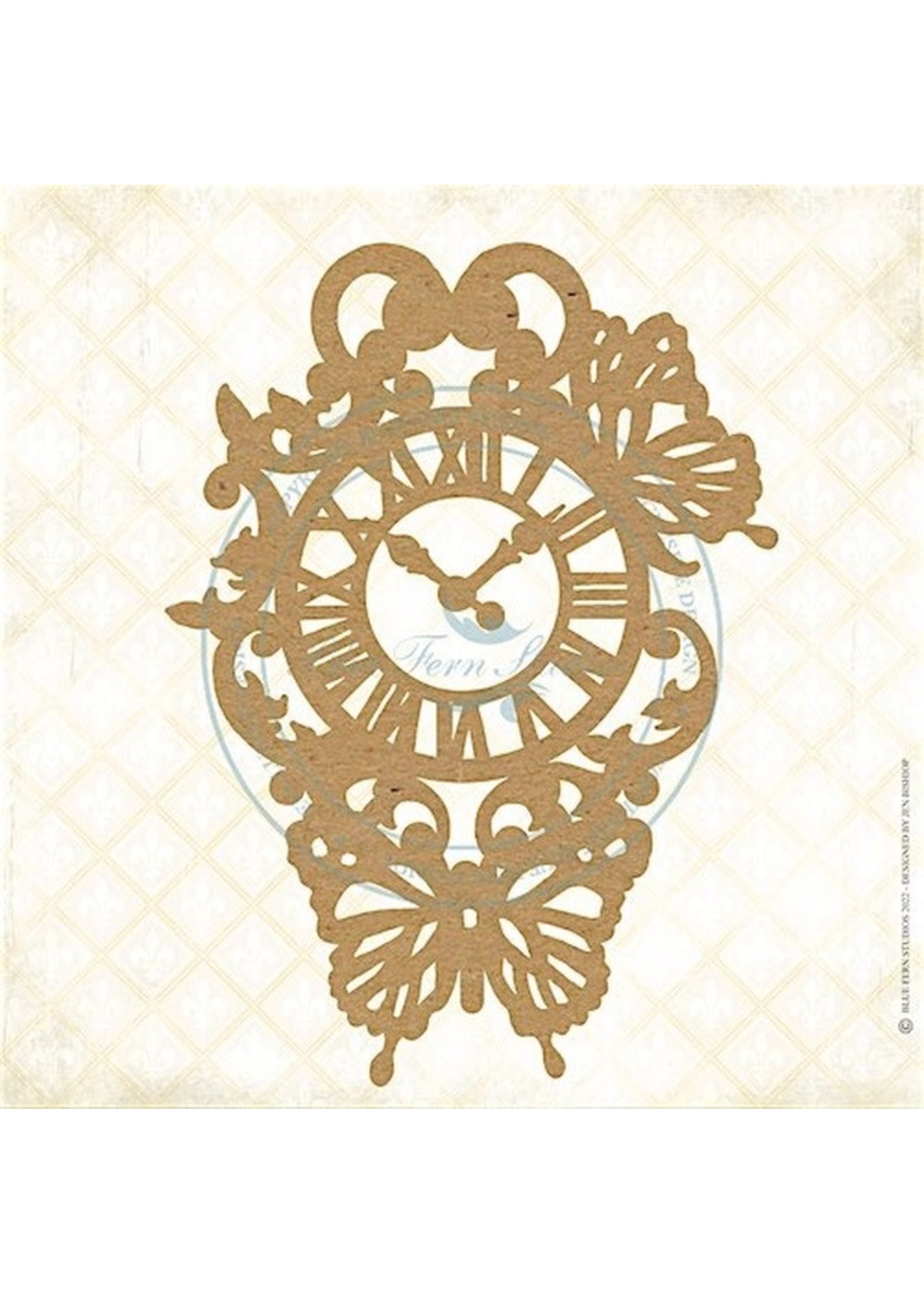 Blue Fern Blue Fern Chipboard, Life's Vignettes-Timepiece