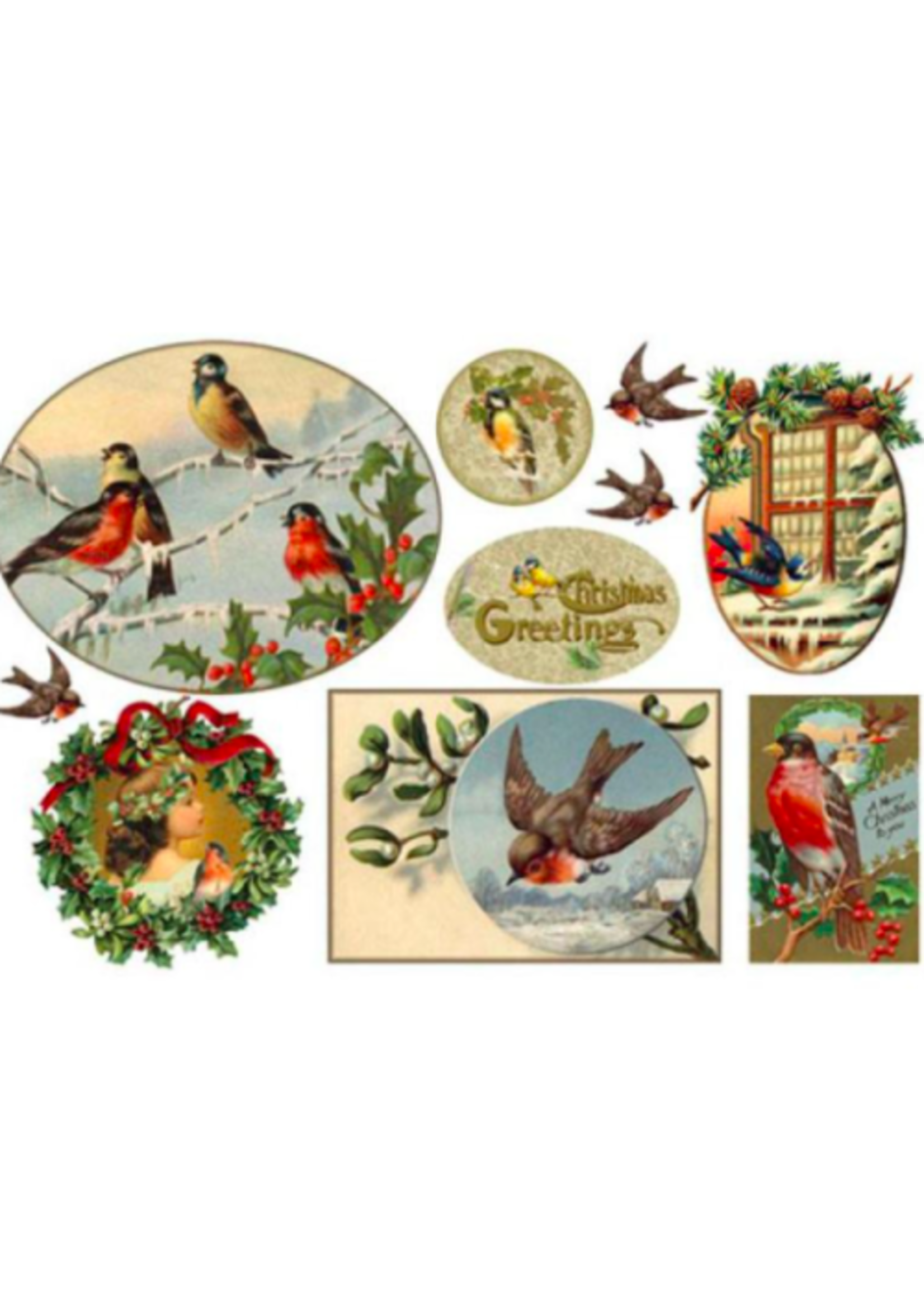 Stamperia Stamperia Rice Paper 18"x13", DFS229 Merry Christmas