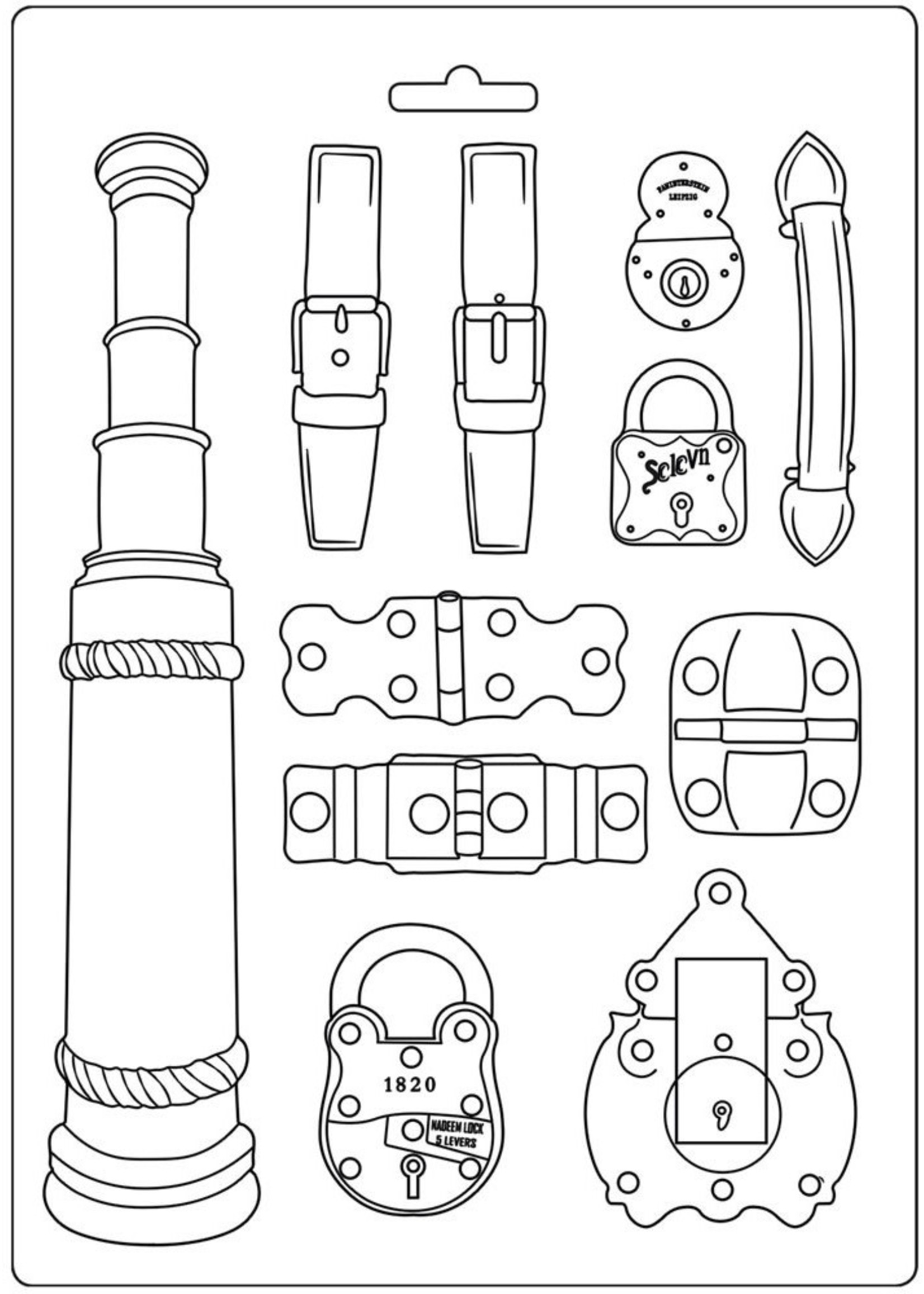 Stamperia Stamperia Maxi Mould, Lady Vagabond - Belts & Fasteners