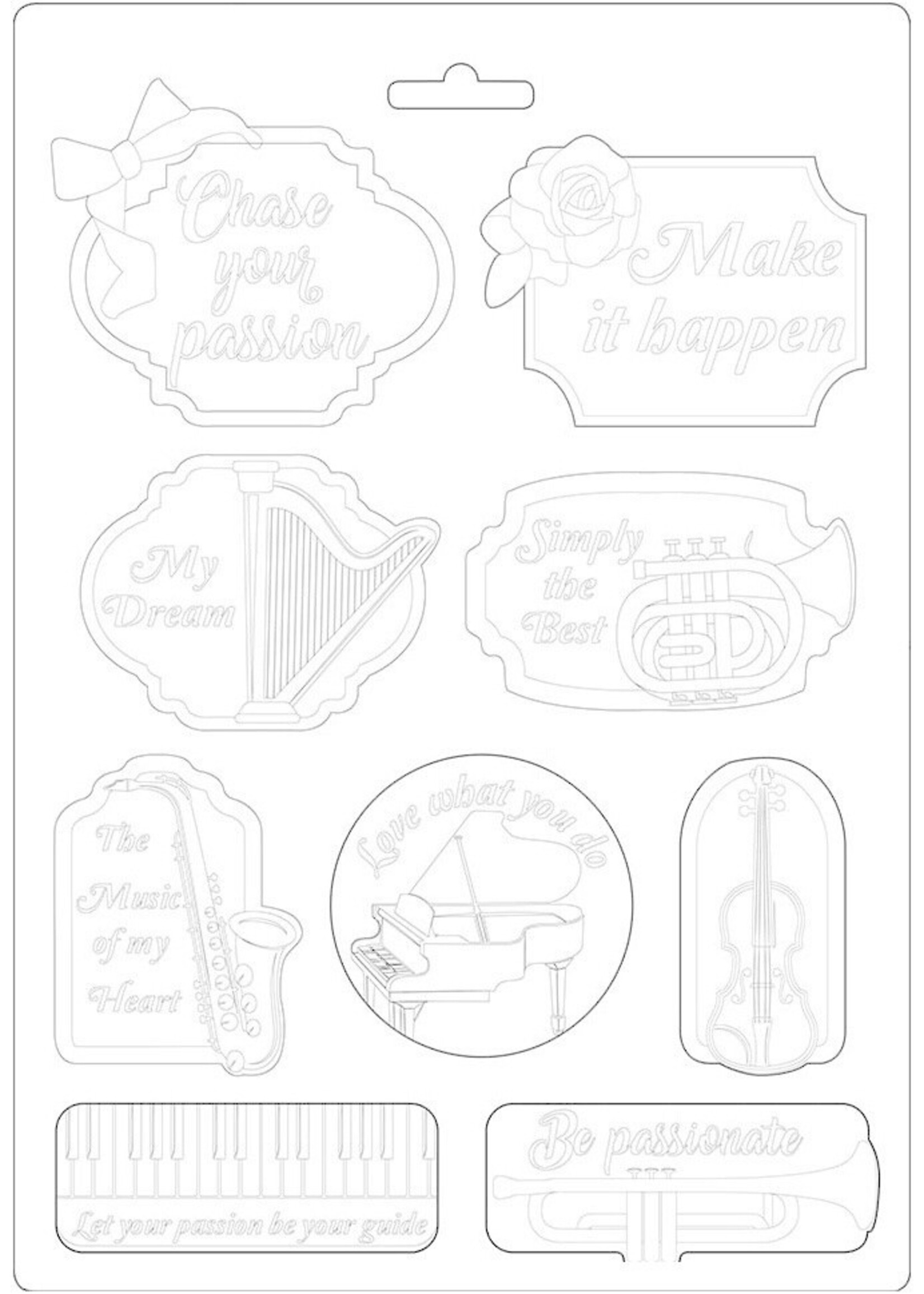 Stamperia Stamperia MaxiMould, Passion - Music & Tags