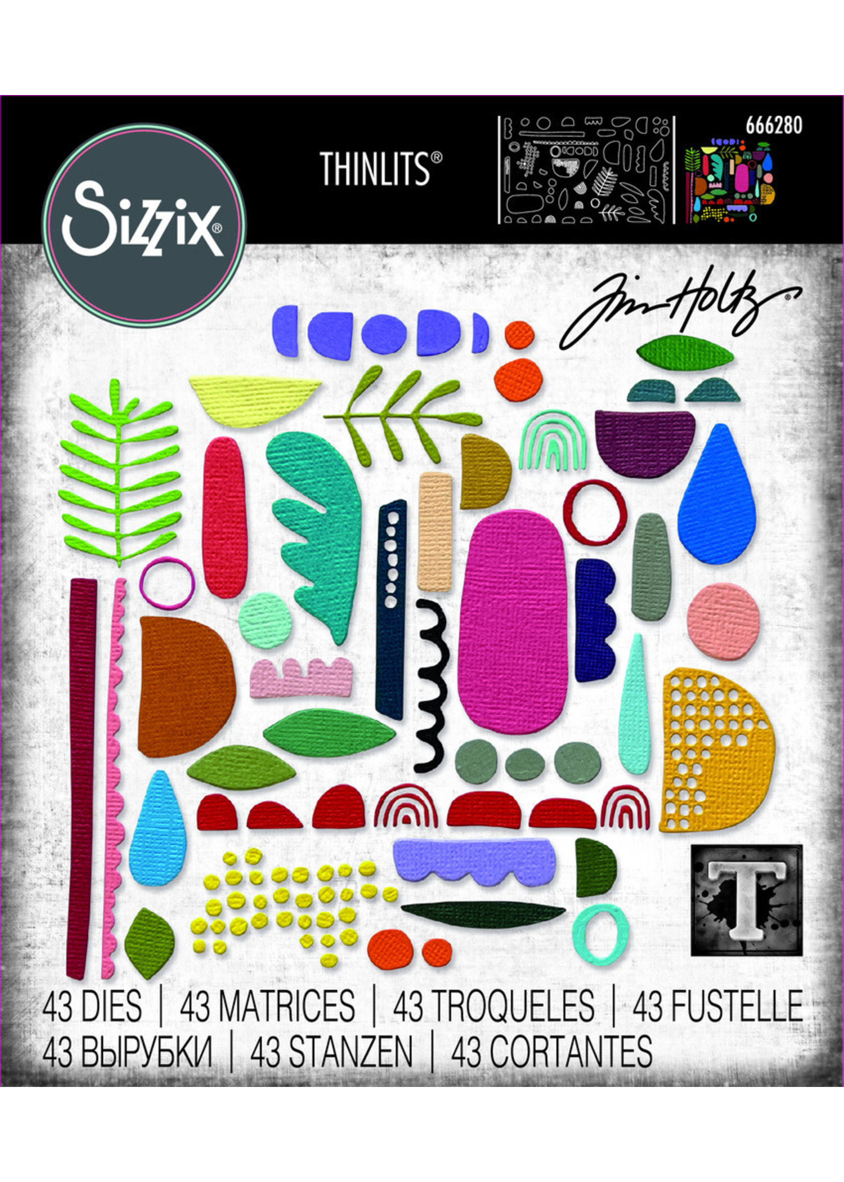 Sizzix Tim Holtz Thinlits, 666280 Abstract Elements