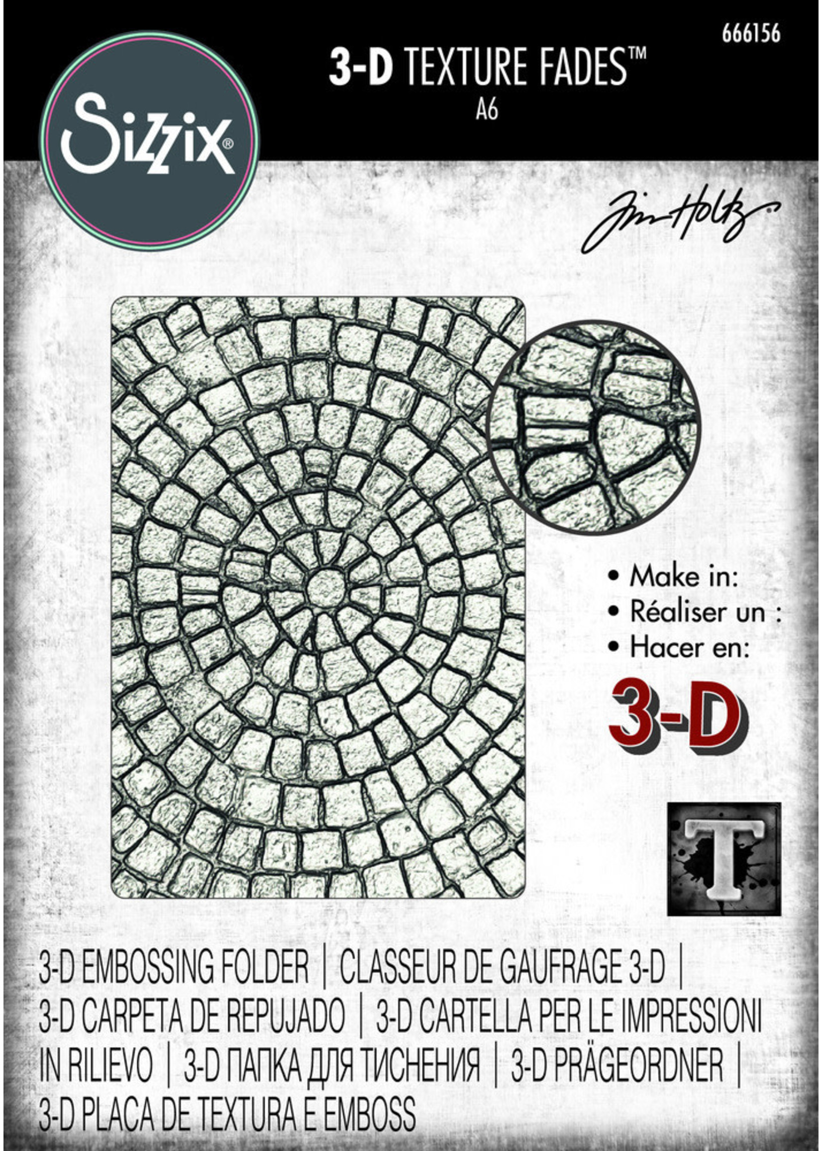 Sizzix Tim Holtz 3-D Texture Fades Embossing Folder, 666156 Mosaic