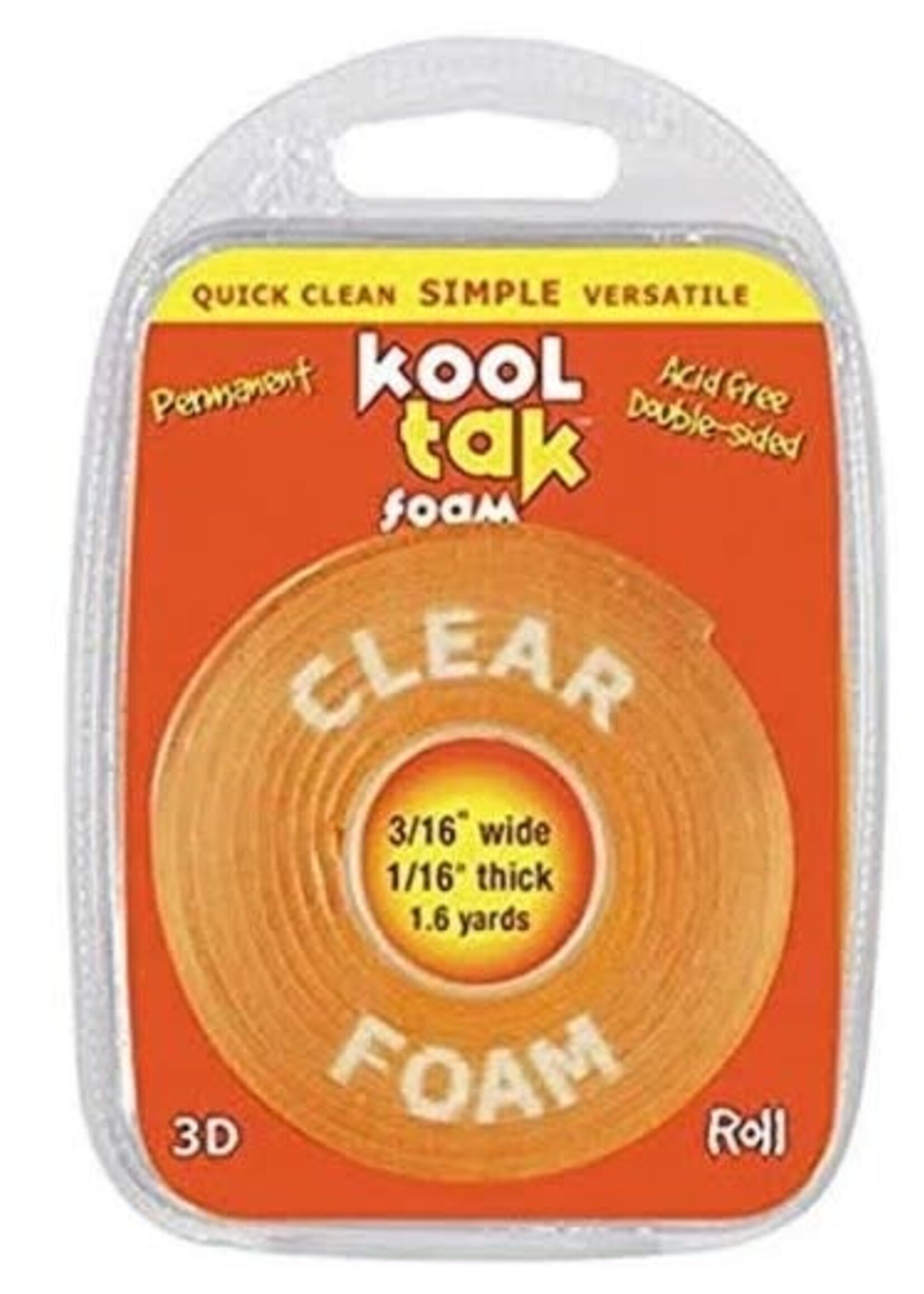 Kool Tak 3/16" Clear Foam, 3D Permanent [1.6 yard]