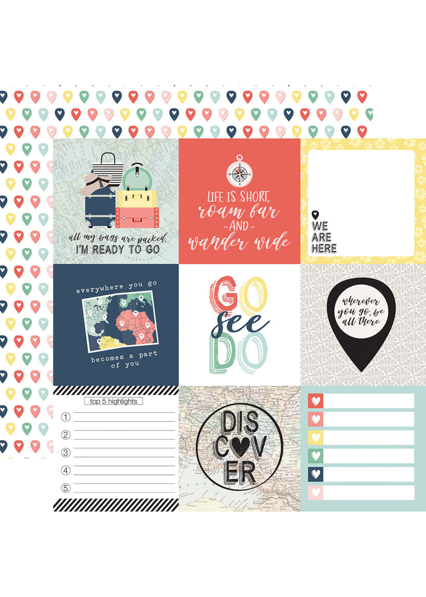 Echo Park Echo Park 12x12 Away We Go, 4x4 Journaling Cards