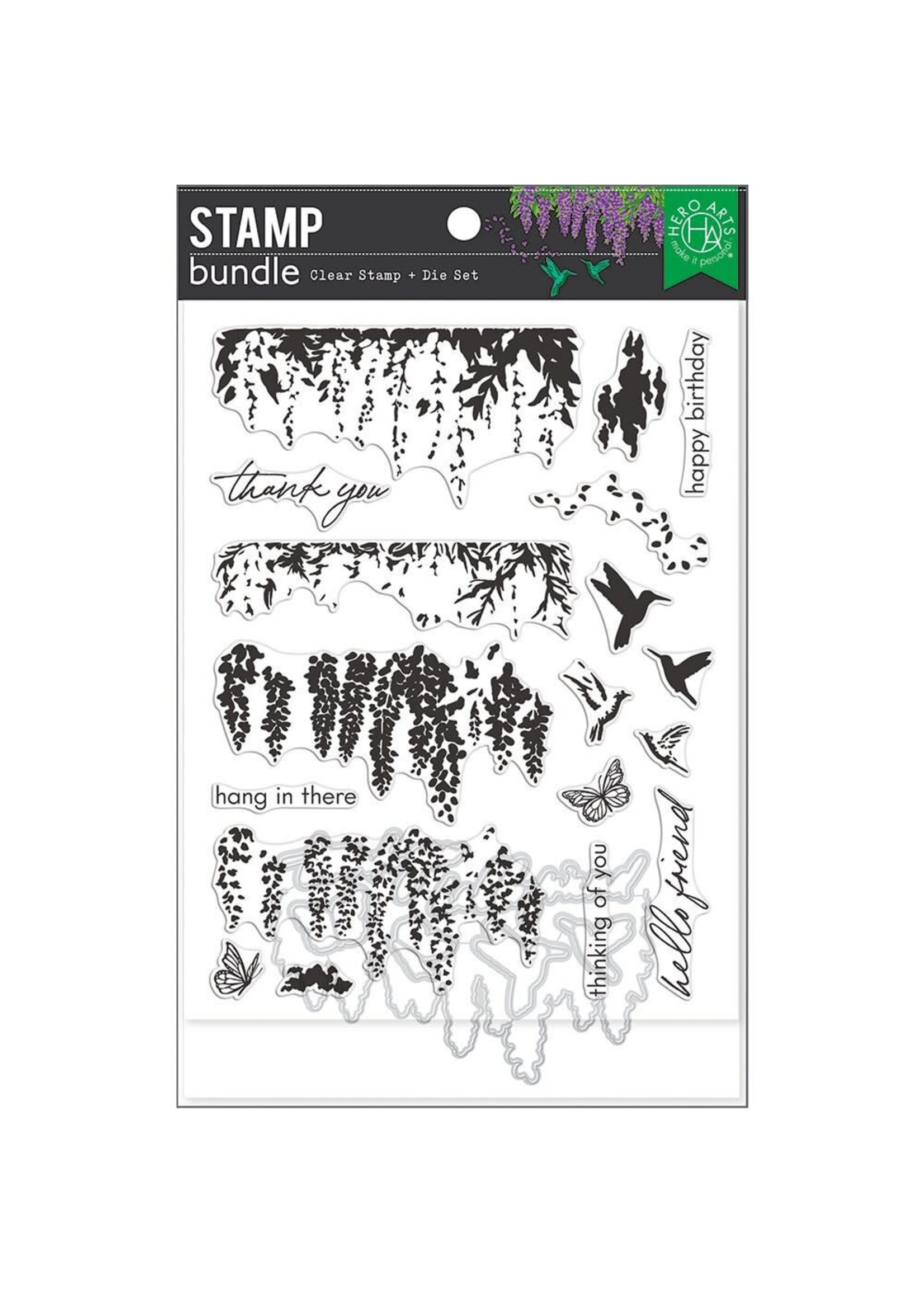 Hero Arts Hero Arts Bundle Stamp/Die, SB352 Wisteria HeroScope