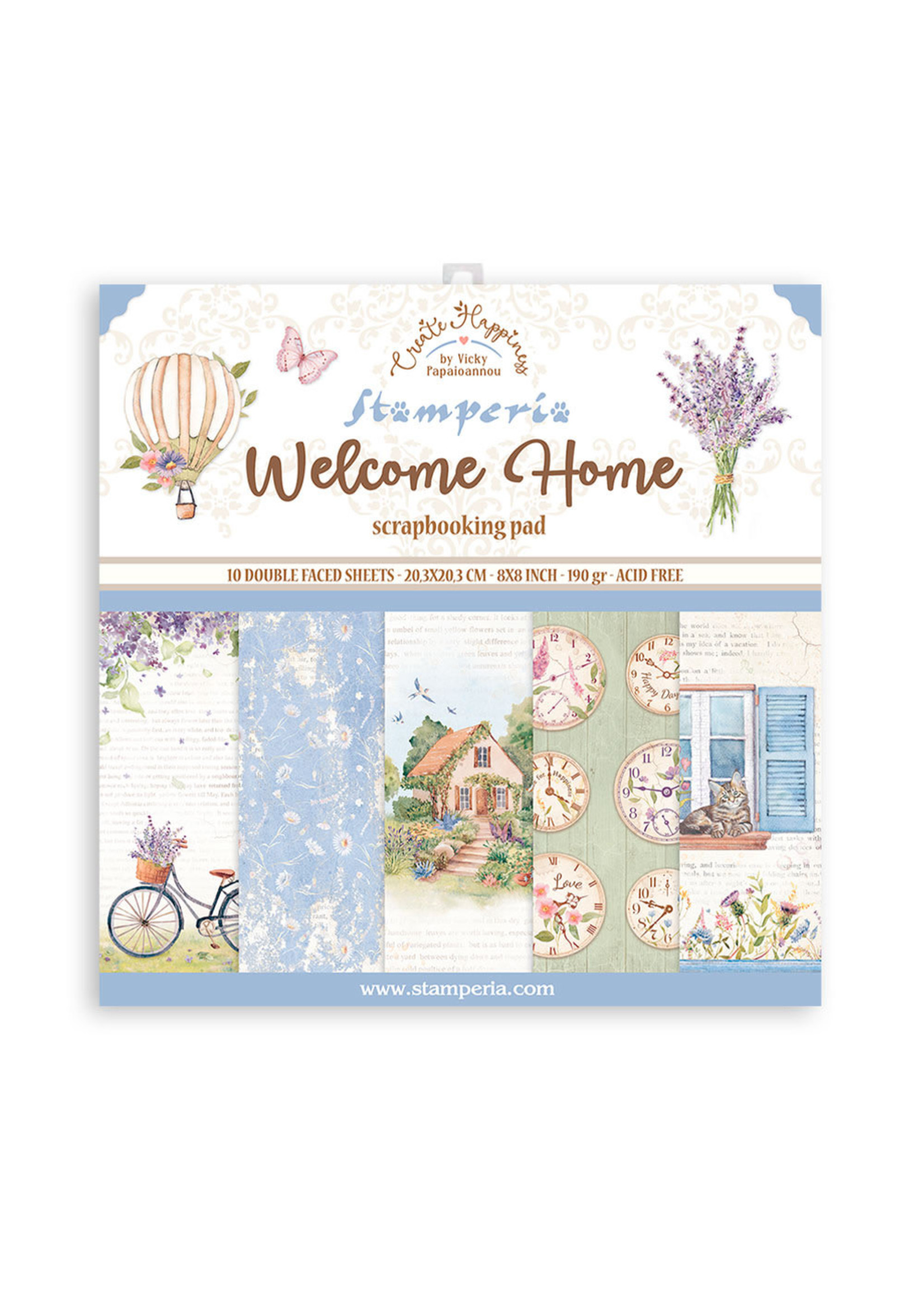 Stamperia Stamperia 8x8 Paper Pad, Create Happiness Welcome Home