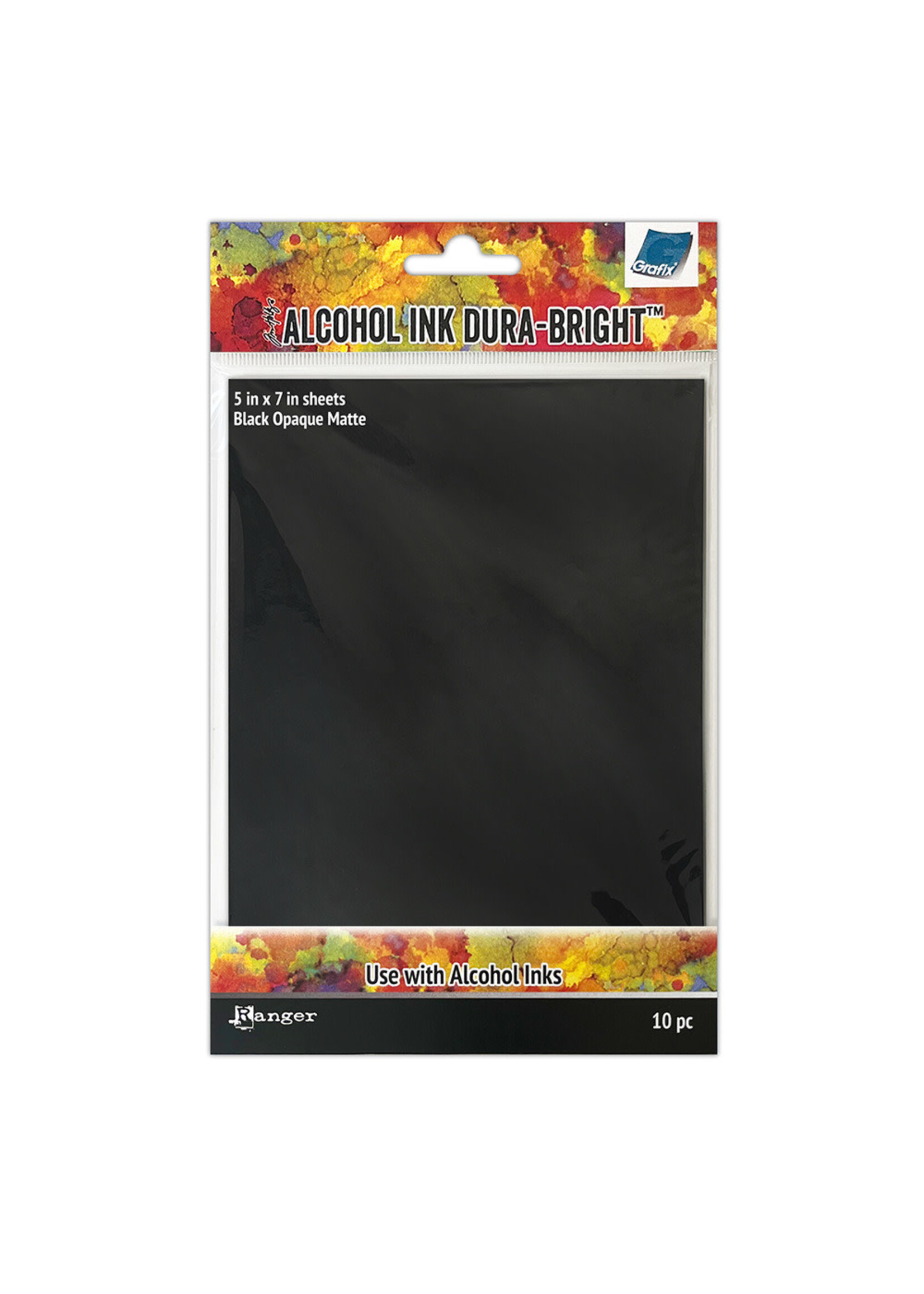 Ranger Tim Holtz Alcohol Ink Dura-Bright, Black Opaque Matte (10 sheets)