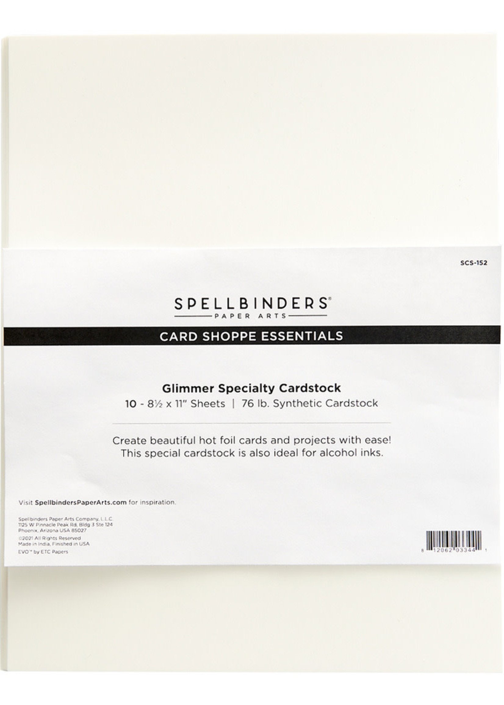 Spellbinders 8.5x11 Glimmer Specialty Cardstock (10)