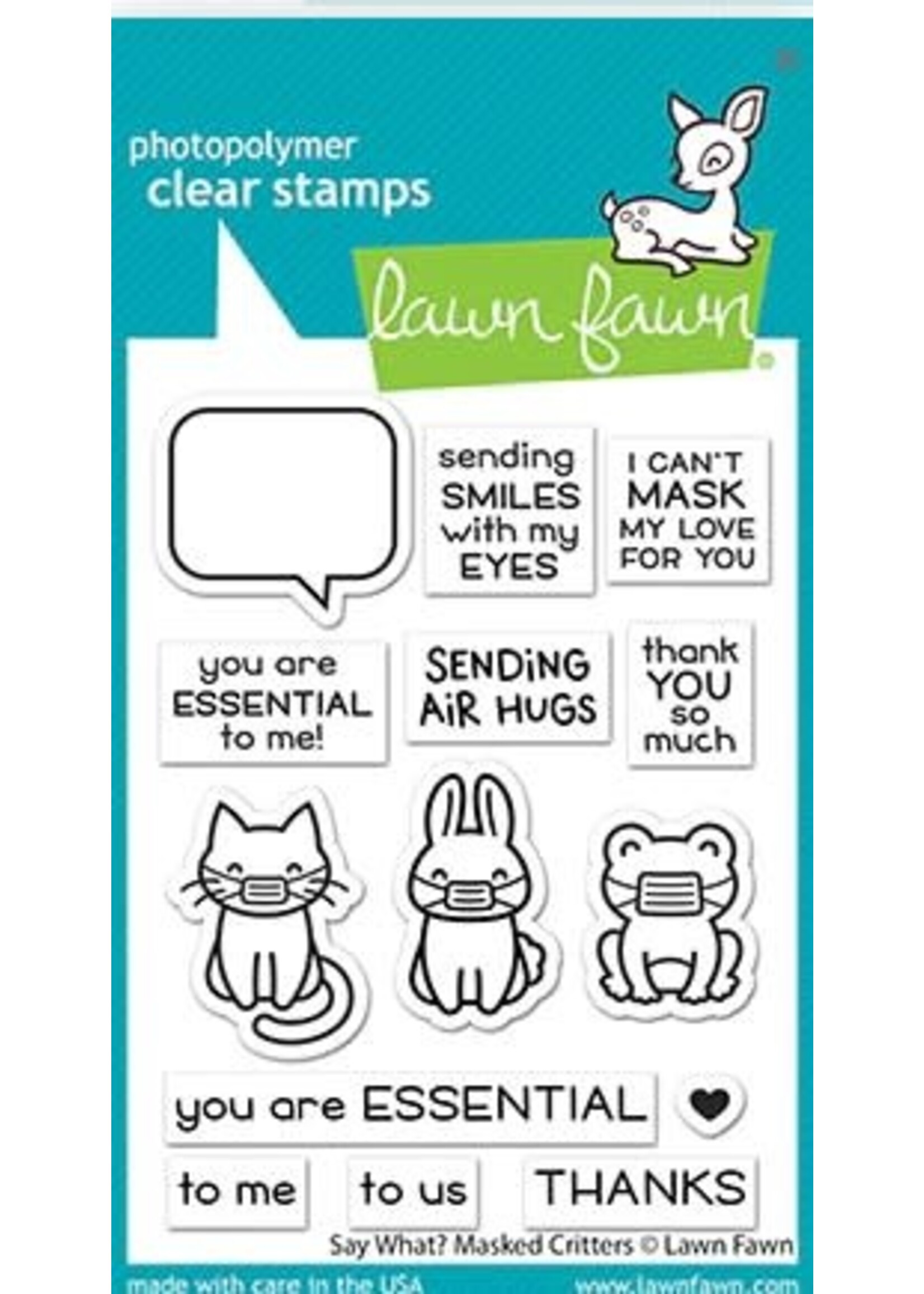 Lawn Fawn Lawn Fawn Stamp & Die Set, Say What? Masked Critters