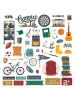 PhotoPlay 12X12 Element Sticker Sheet, Campus Life - Boy
