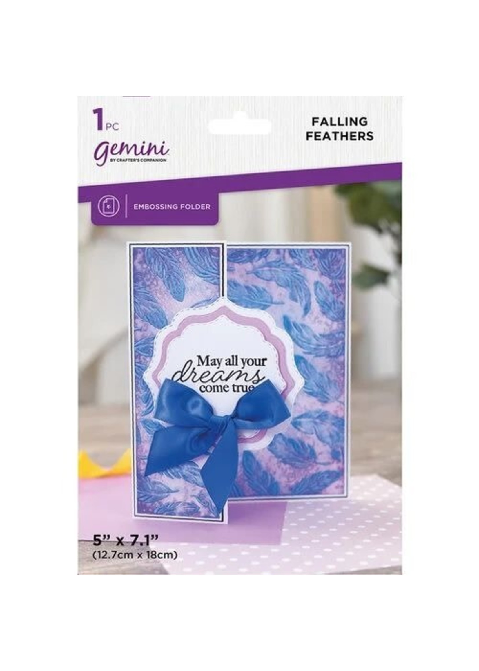 Crafter's Companion Embossing Folder 2D, Falling Feathers