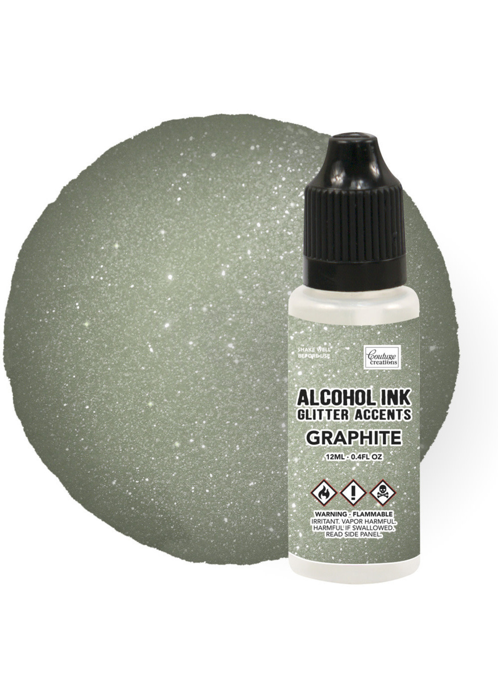 Couture Creations Couture Creations Alcohol Ink Glitter Accents, Graphite