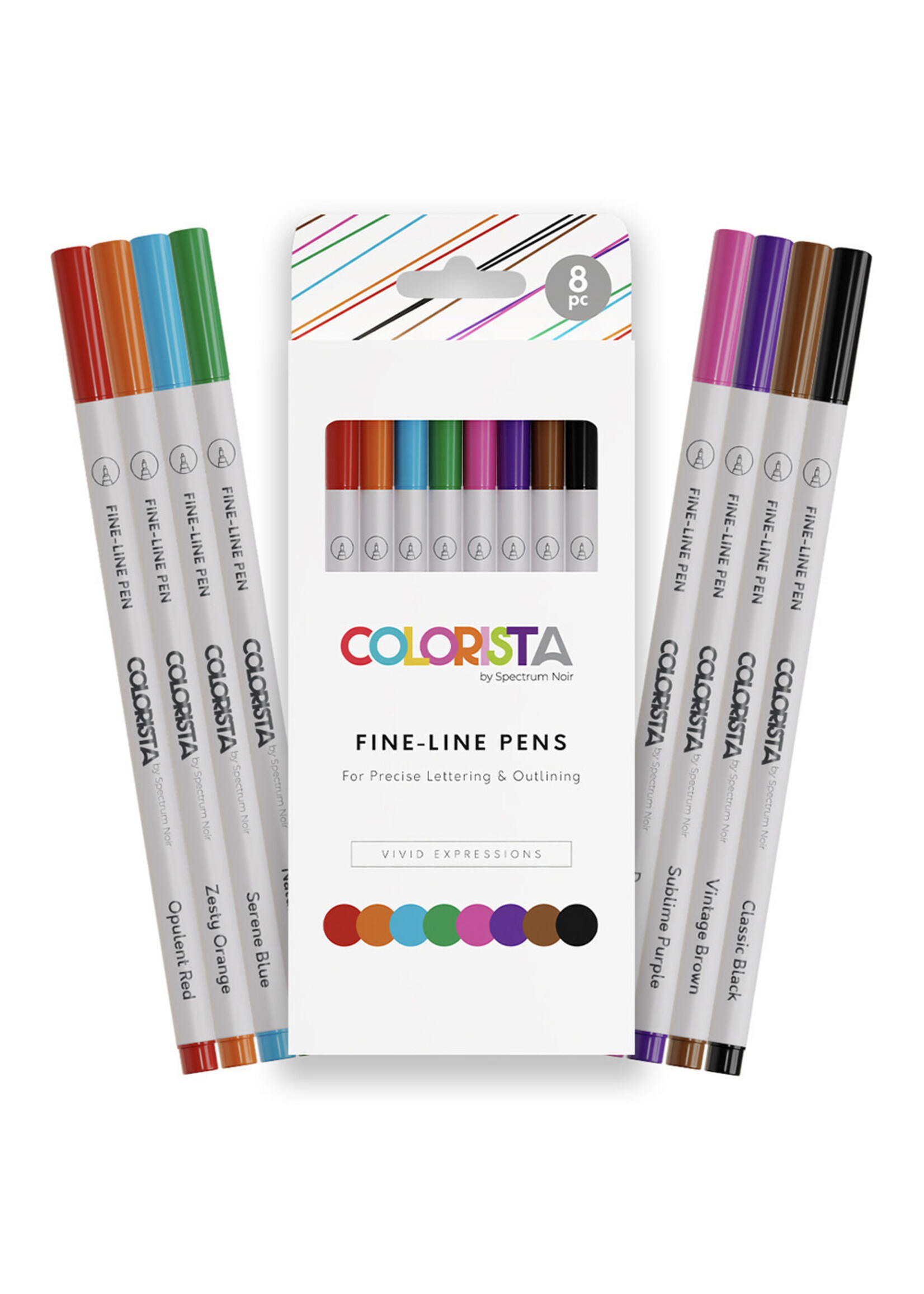 Crafter's Companion Colorista, Fine Line Pens 8 Piece