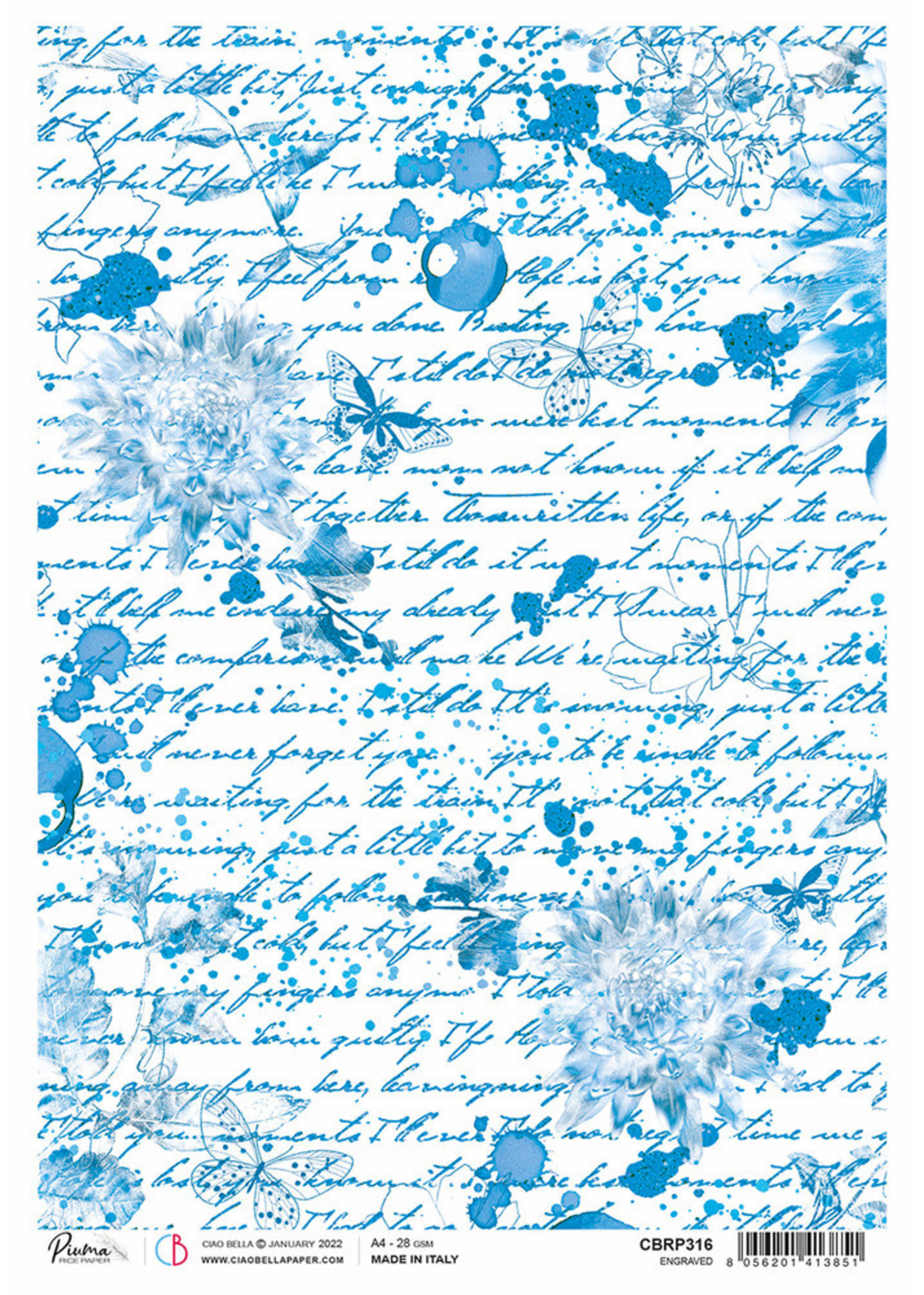 Ciao Bella Ciao Bella A4 Rice Paper, Engraved