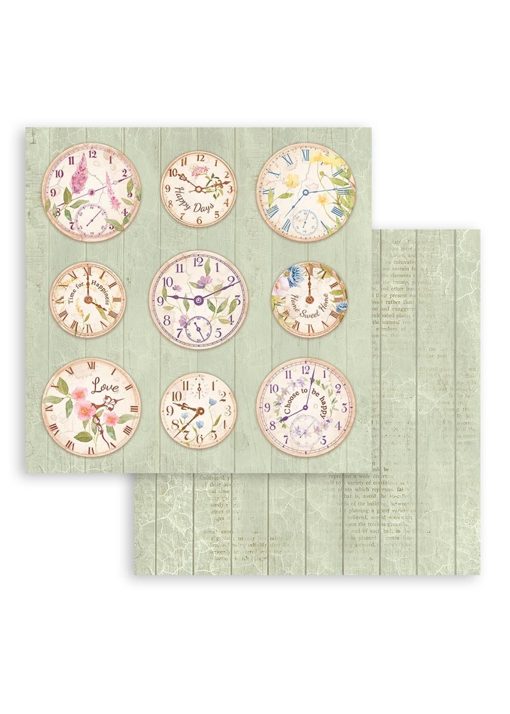 Stamperia Stamperia 12x12 Create Happiness Welcome Home, Clocks