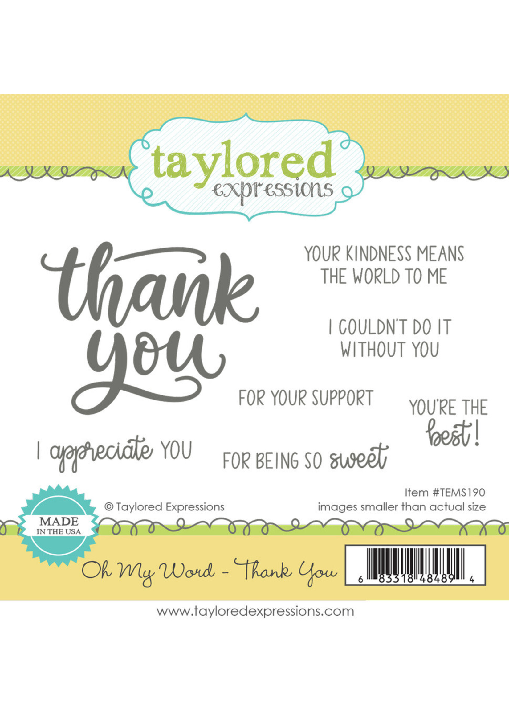 Taylored Expressions Taylored Expressions Stamp/Die Bundle, Oh My Word - Thank You