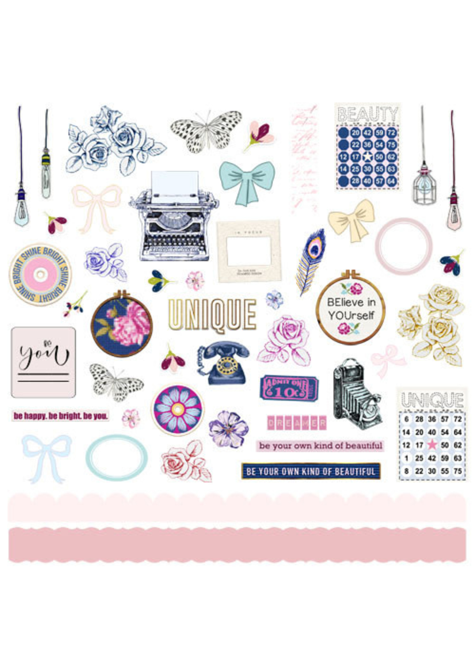 Fancy Pant Designs 12x12 Cardstock Stickers, Unique