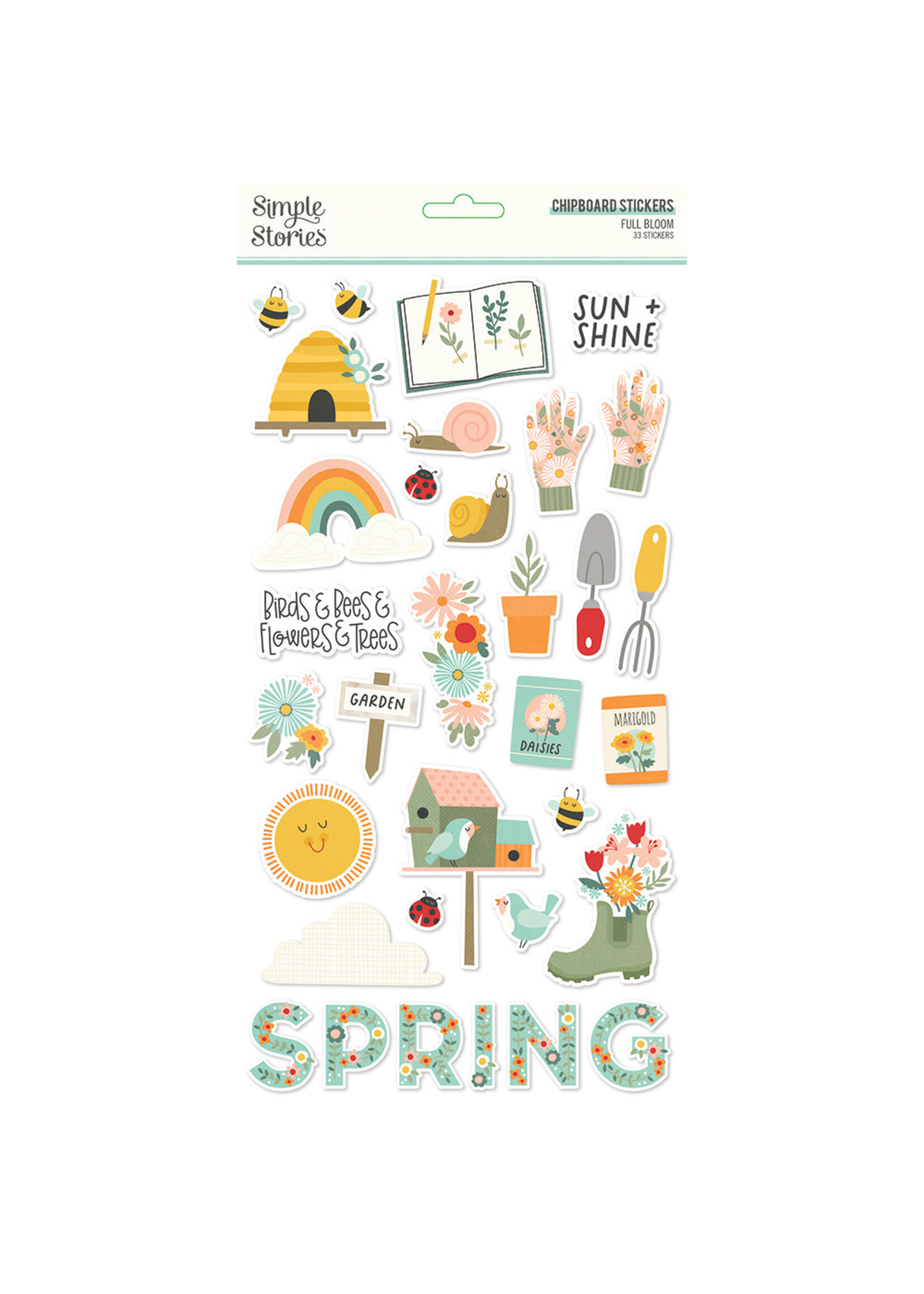 Simple Stories Simple Stores Chipboard Stickers, Full Bloom