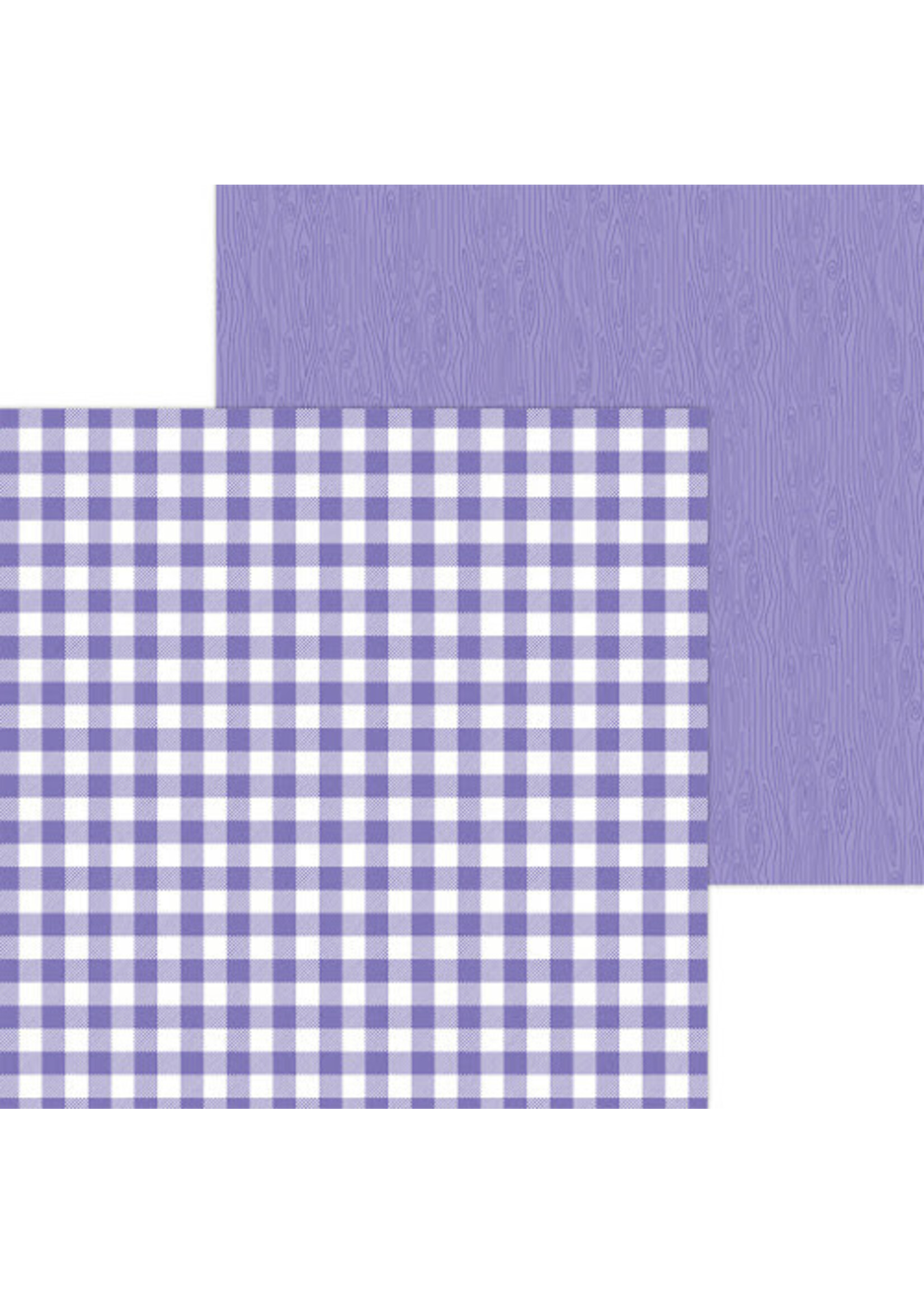 Doodlebug Doodlebug 12x12 Buffalo Check - Wood Grain, Lilac