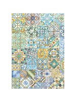 Stamperia Stamperia A4 Rice Paper, Blue Dreams - Tiles