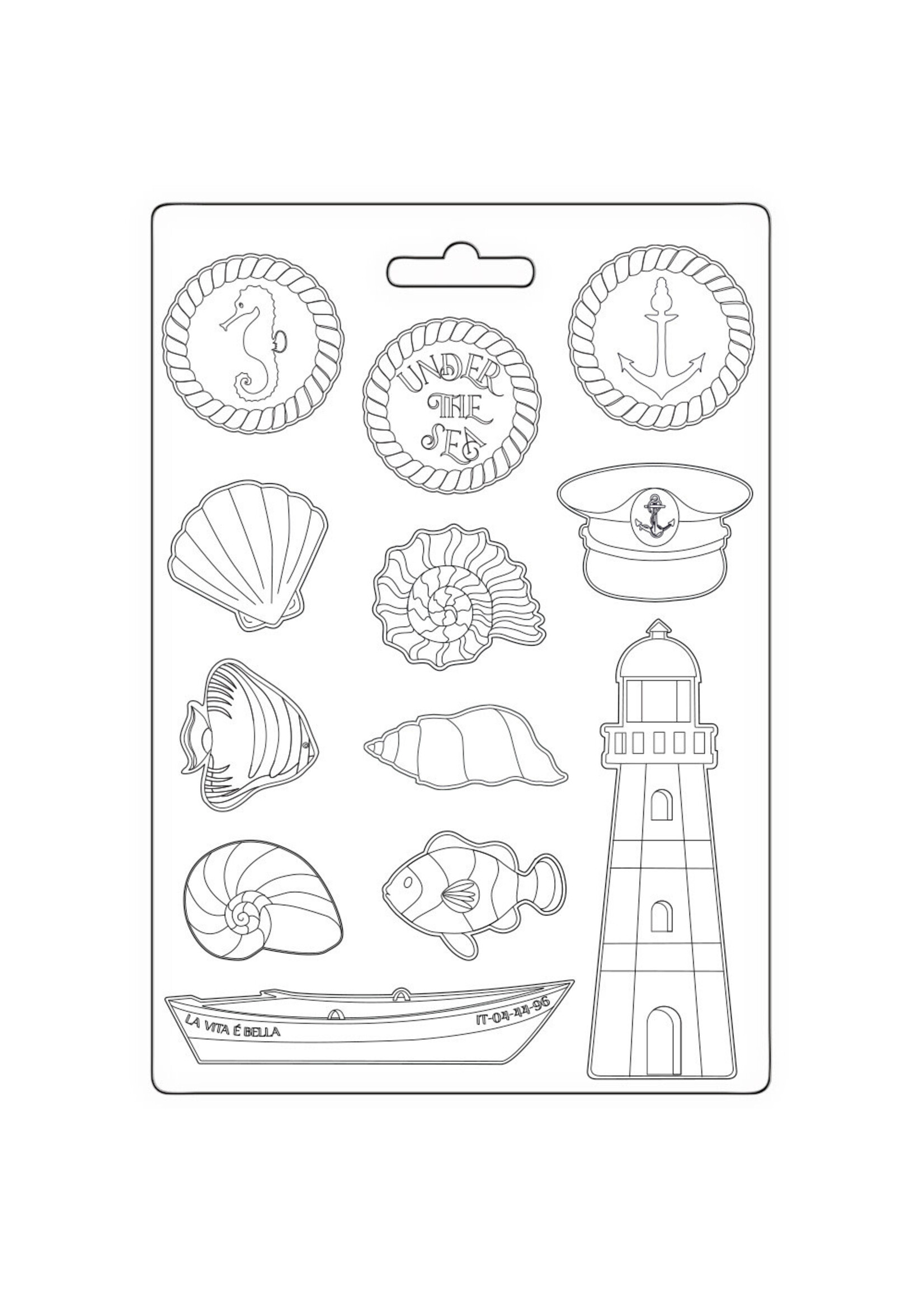 Stamperia Stamperia A4 Soft Mould, Blue Dream - Elements