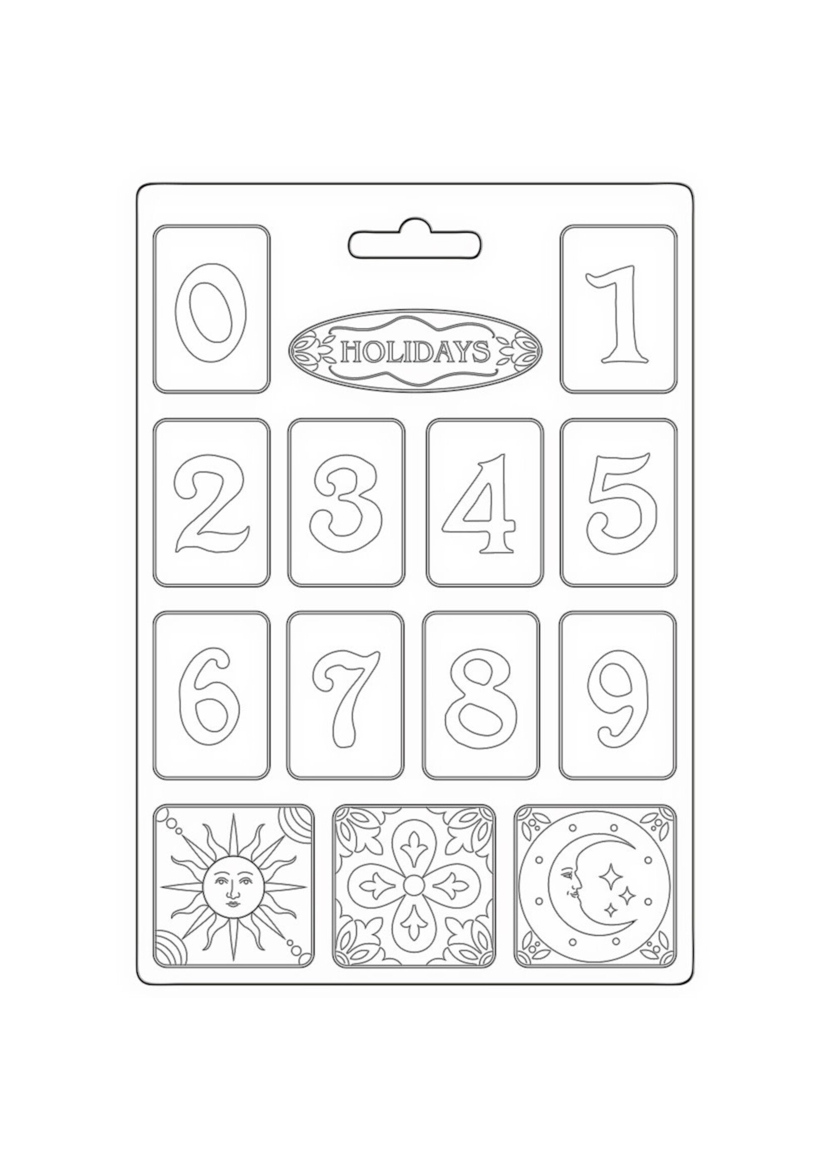 Stamperia Stamperia A4 Soft Mould, Blue Dream - Numbers