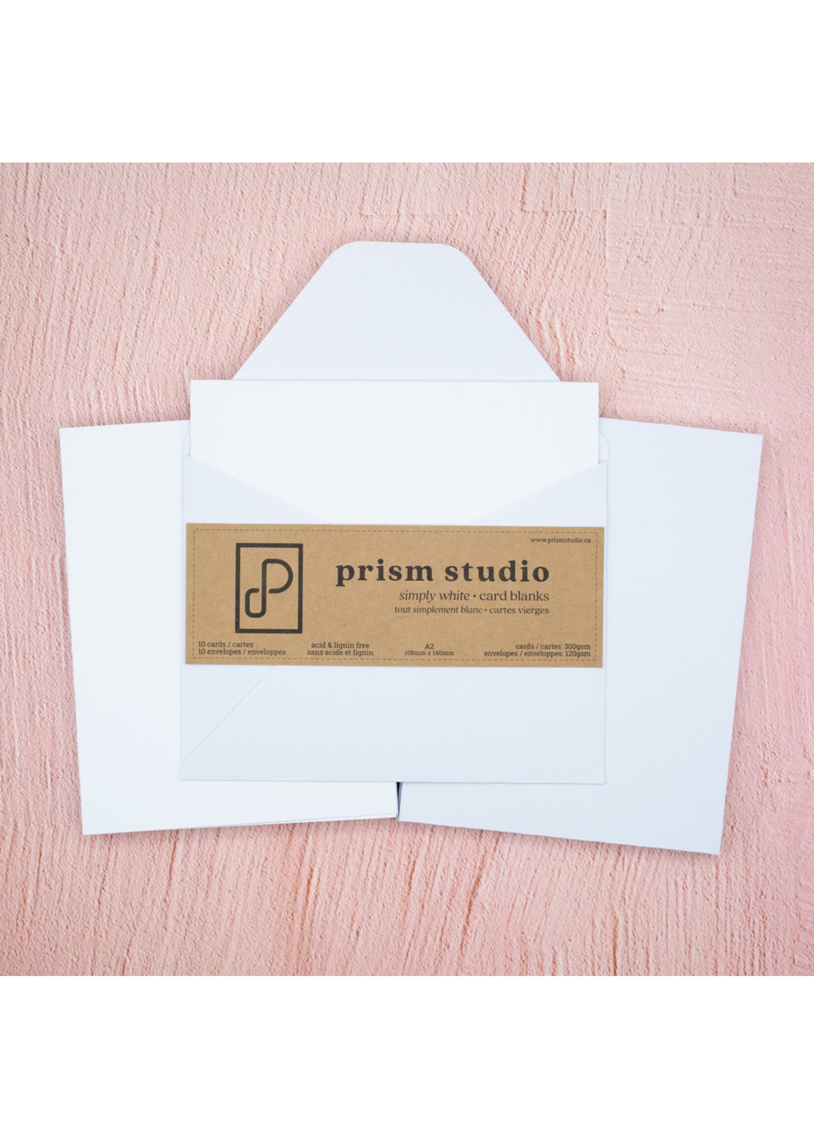 Prism Studio A2 Card Blanks & Envelopes, White (10)