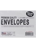 Leader Value Pack Premium Quality Envelopes, A2 White (50)