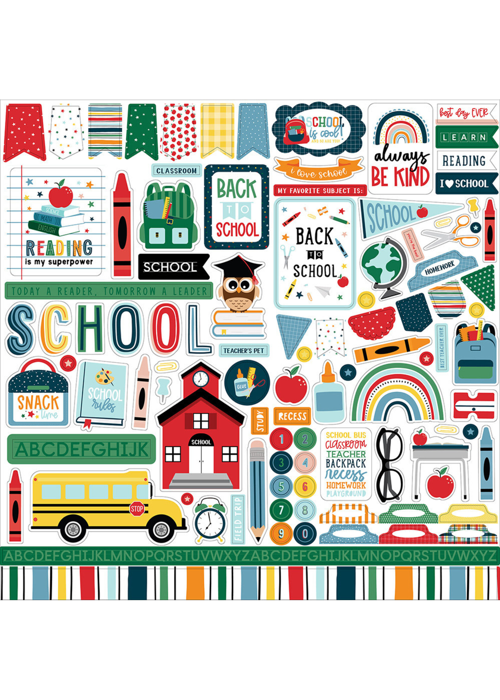 Echo Park Echo Park 12x12 Element Sticker Sheet, First Day of School