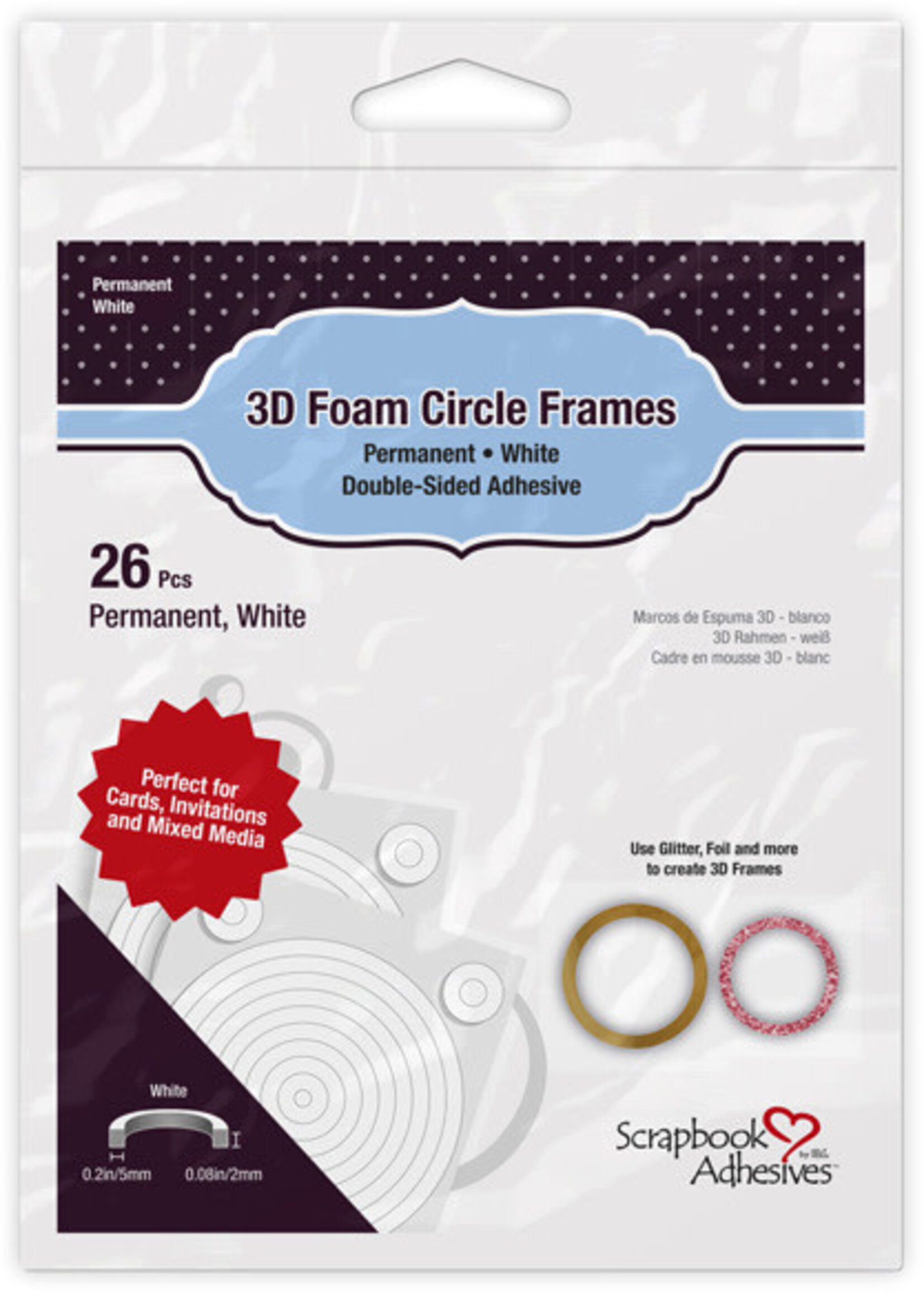 Scrapbook Adhesive 3D Foam Circle Frames