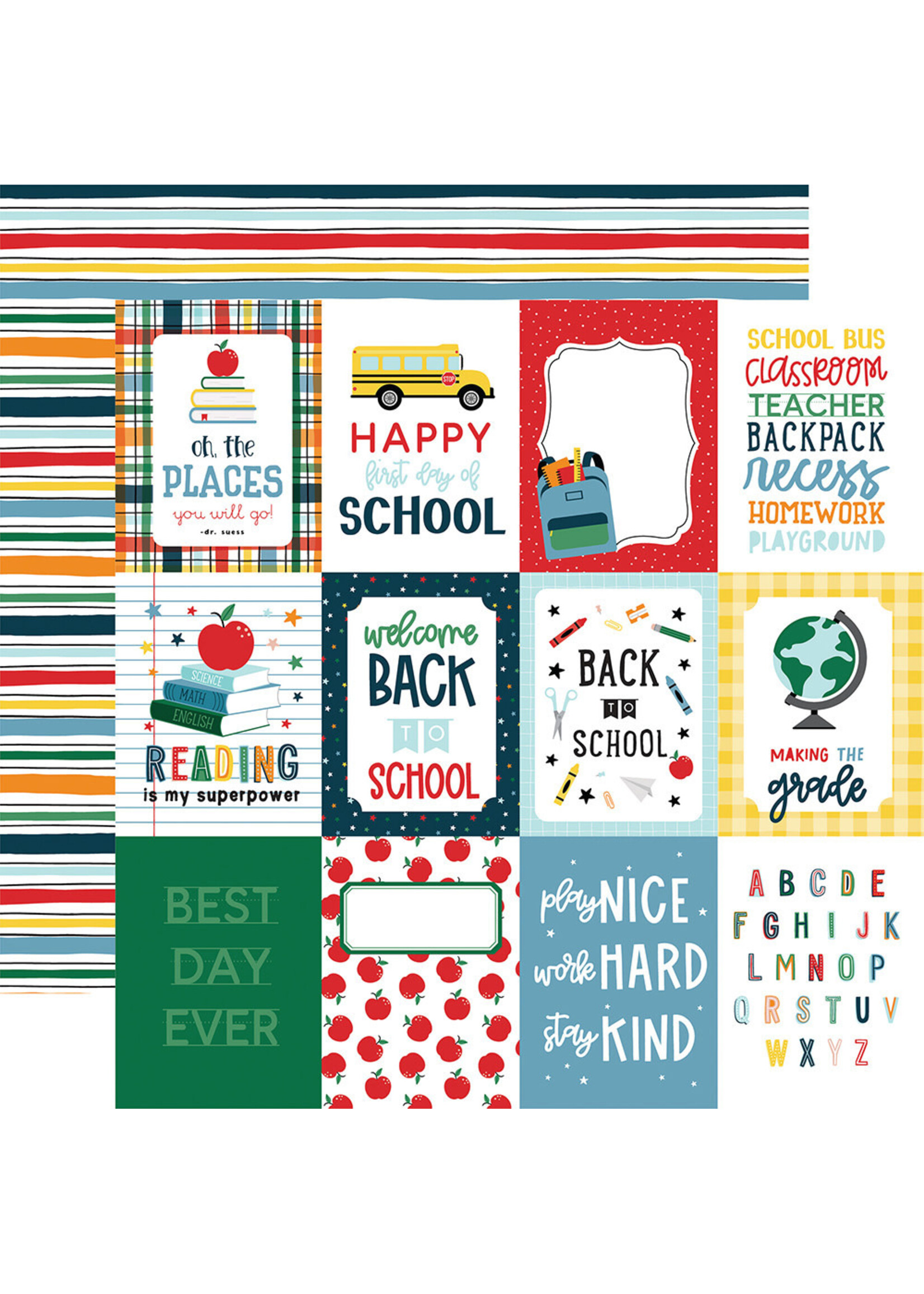 Echo Park Echo Park 12x12 First Day of School, 3x4 Journaling Cards
