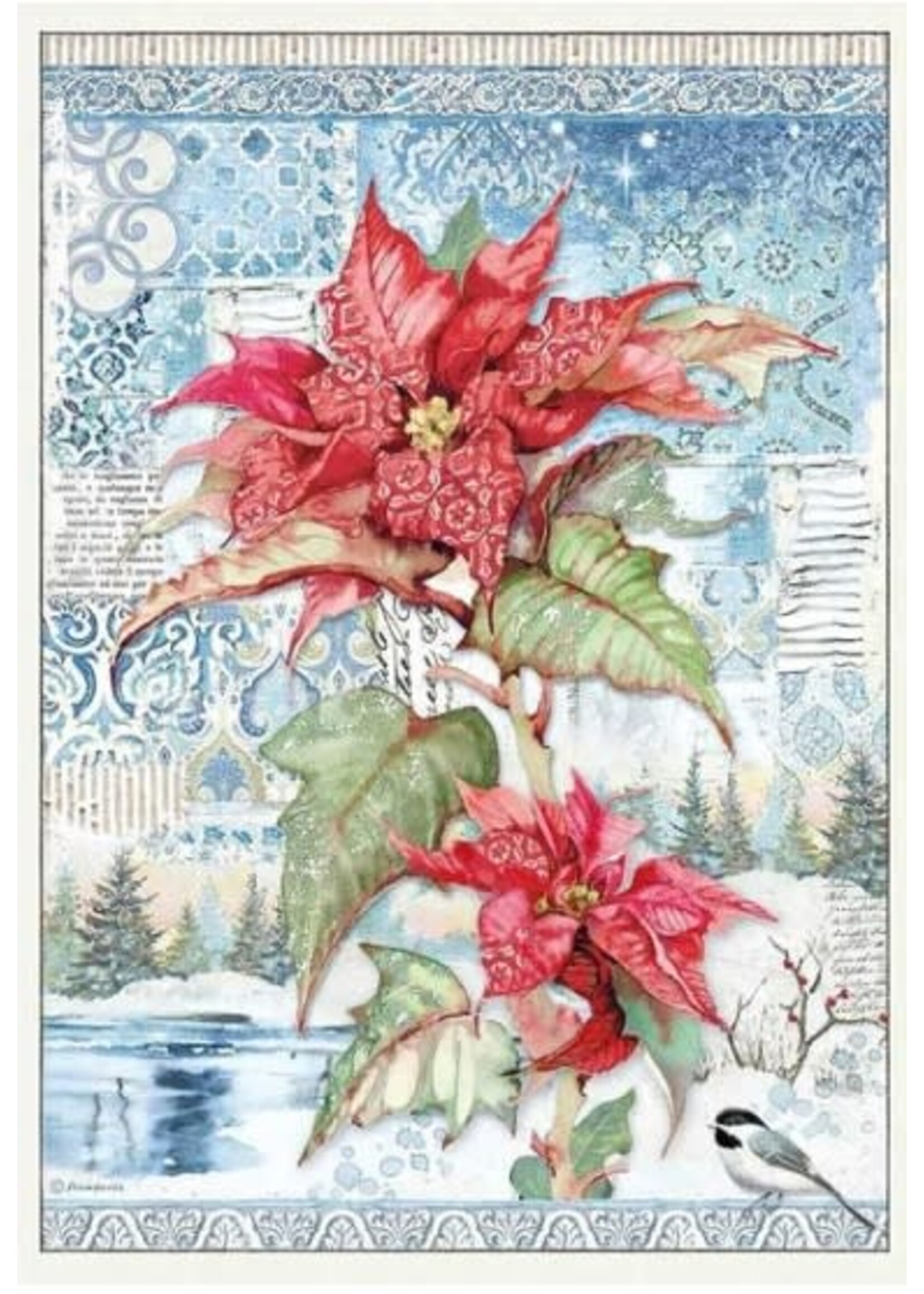 Stamperia Stamperia Rice Paper, Poinsettia