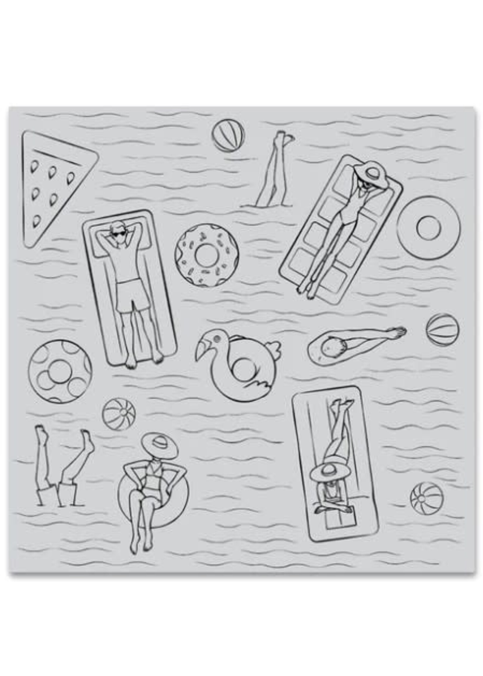 Hero Arts Hero Arts Bold Cling Stamp, Pool Party