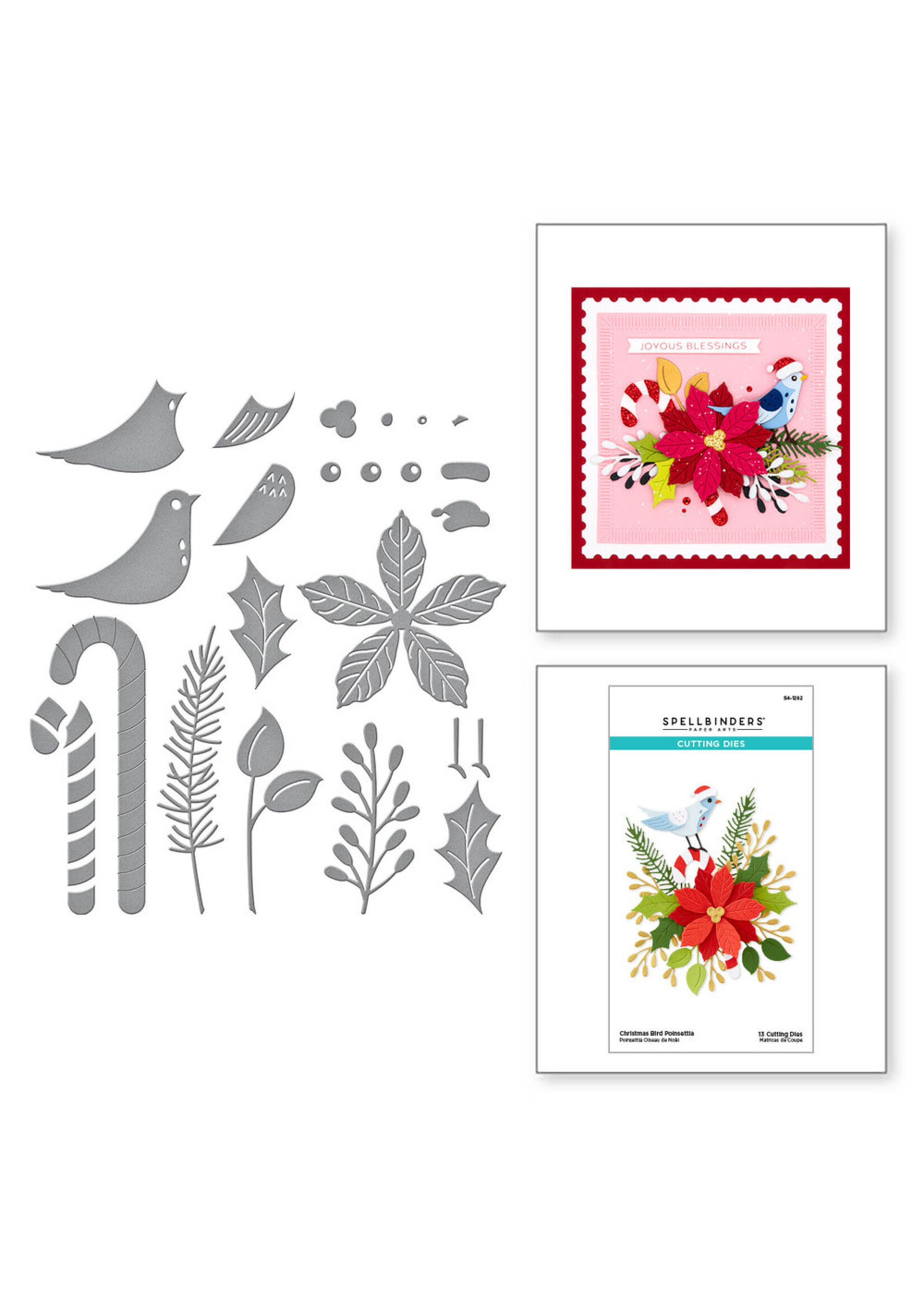 Spellbinders Spellbinders Die, Christmas Bird Poinsettia