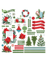 PhotoPlay 12x12 Card Kit Sticker Sheets, Christmas Garden