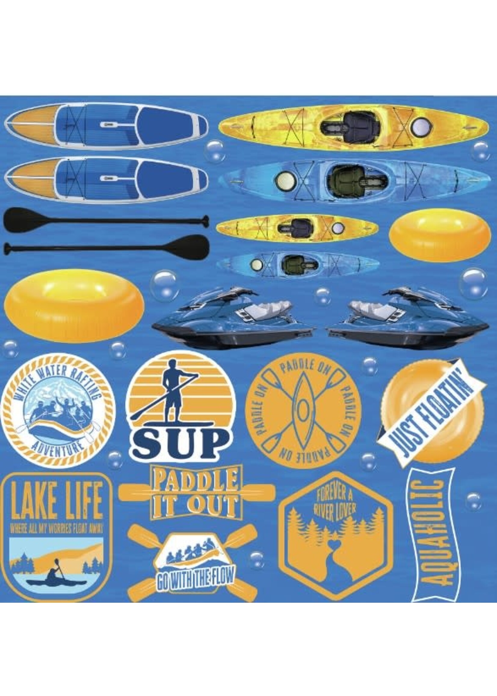 Reminisce Reminisce 12x12 Stickers, Watersports