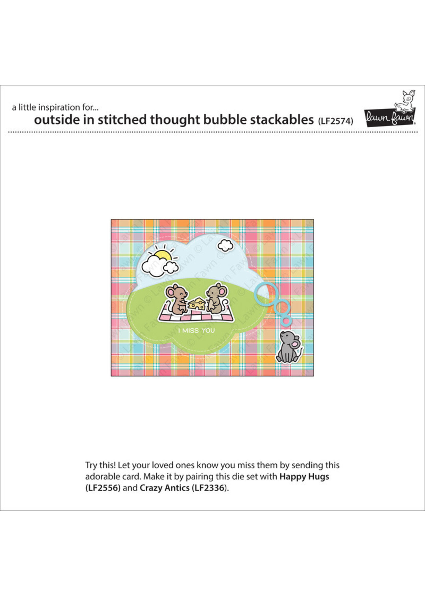 Lawn Fawn Lawn Fawn Die, LF2574 Outside In Stitched Thought Bubble Stackable