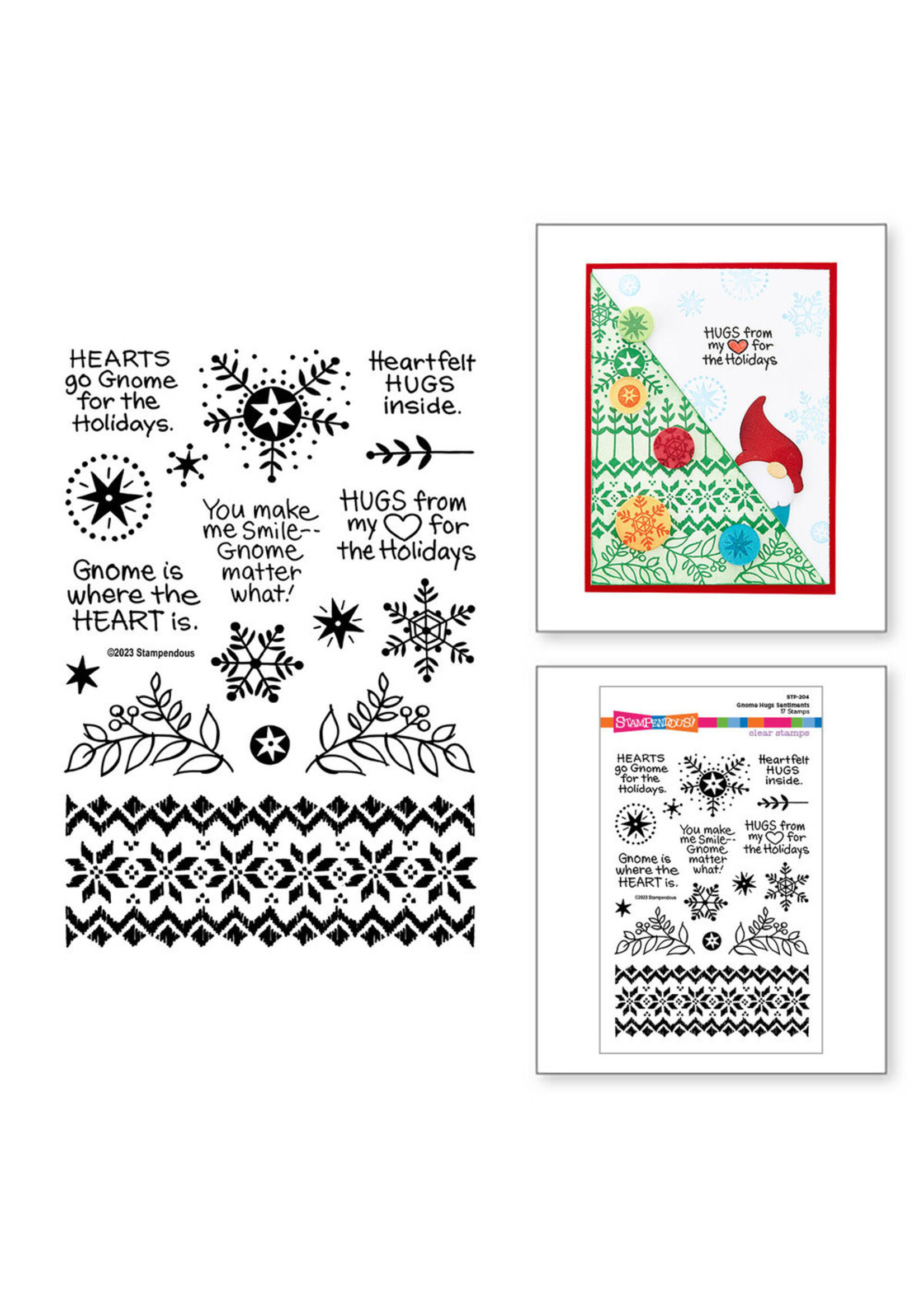 Spellbinders Stampendous Stamps, Gnome Hugs Sentiments