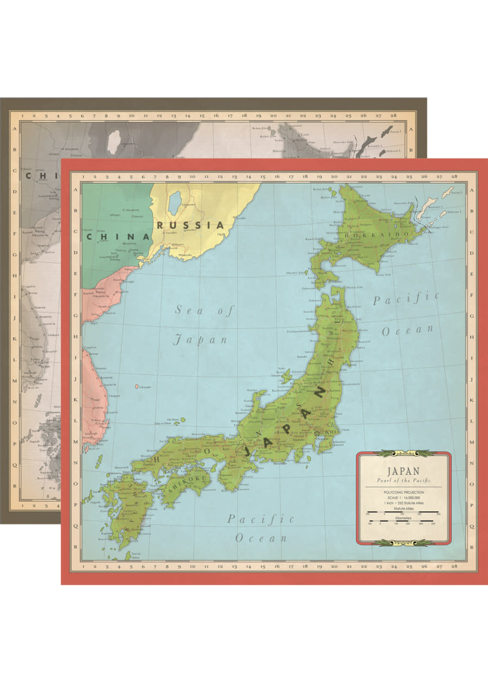 Carta Bella Carta Bella 12x12 Cartography No 2, Japan
