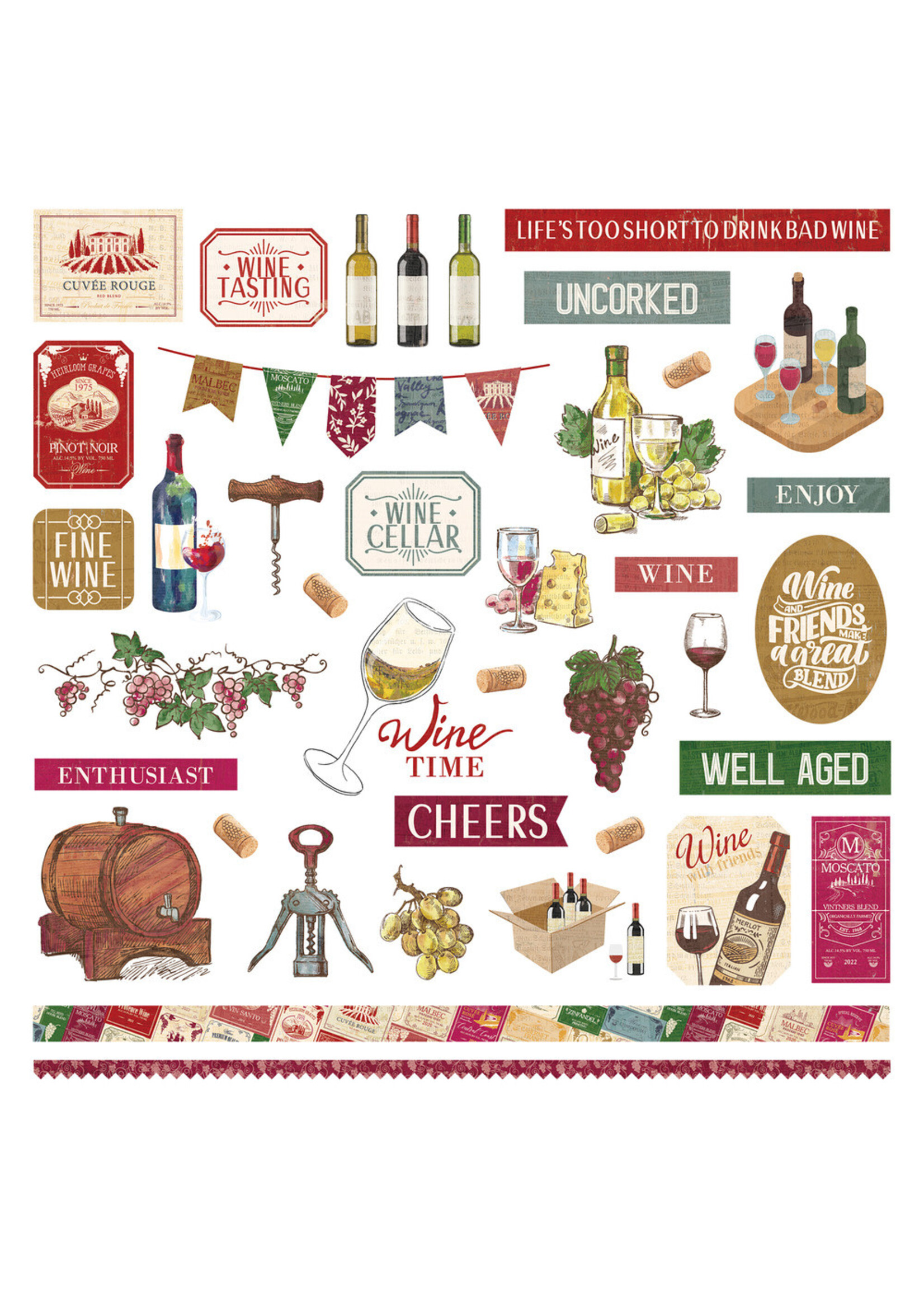 PhotoPlay 12x12 Element Stickers, Vineyards