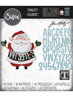 Sizzix Tim Holtz Thinlits, 666338 Santa Greetings, Colorize