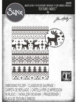 Sizzix Tim Holtz Multi-Level A6 Embossing Folder, Holiday Knit