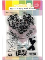 Waffle Flower Waffle Flower Stencil & Stamp, Rose Bouquet