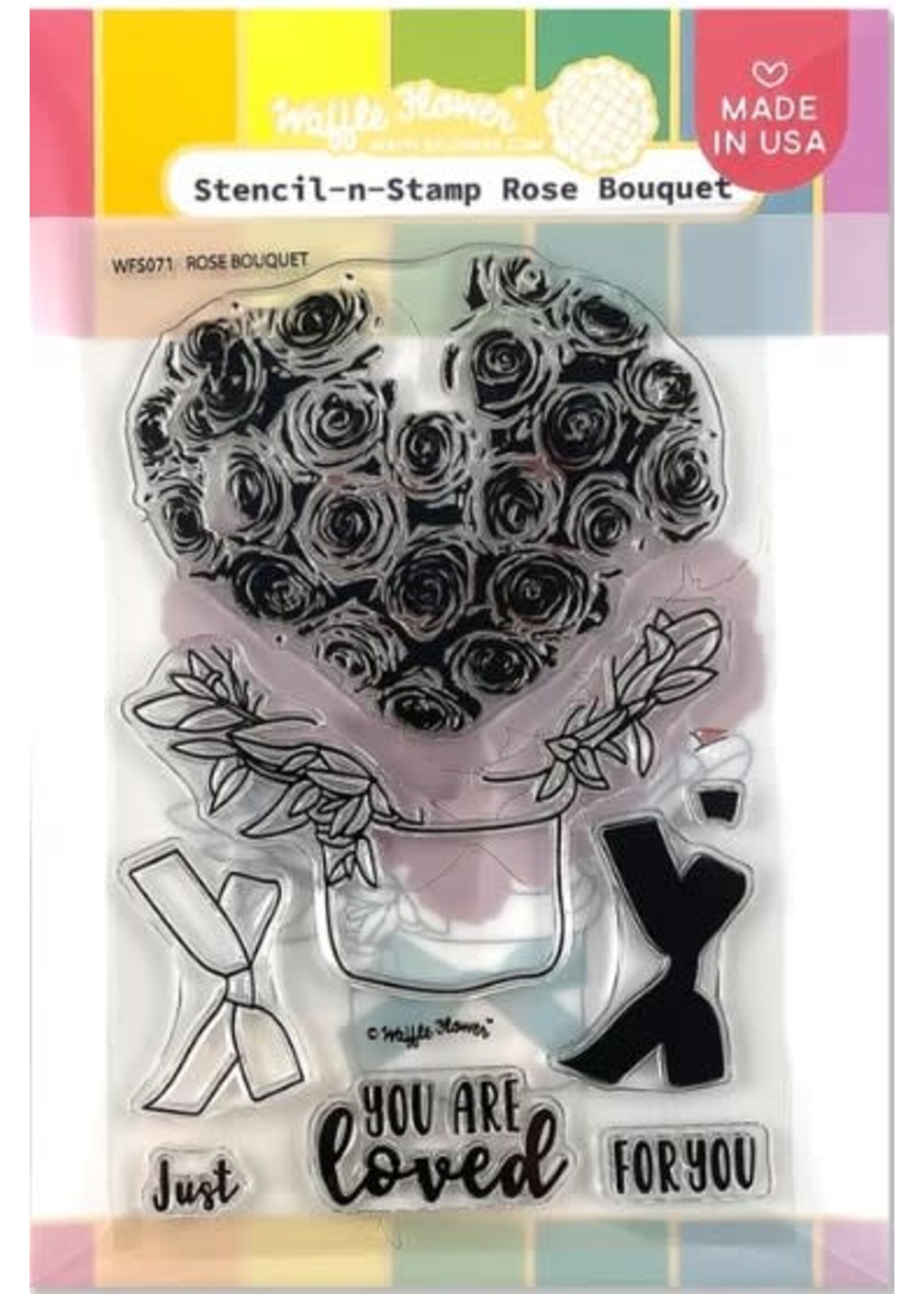 Waffle Flower Waffle Flower Stencil & Stamp, Rose Bouquet