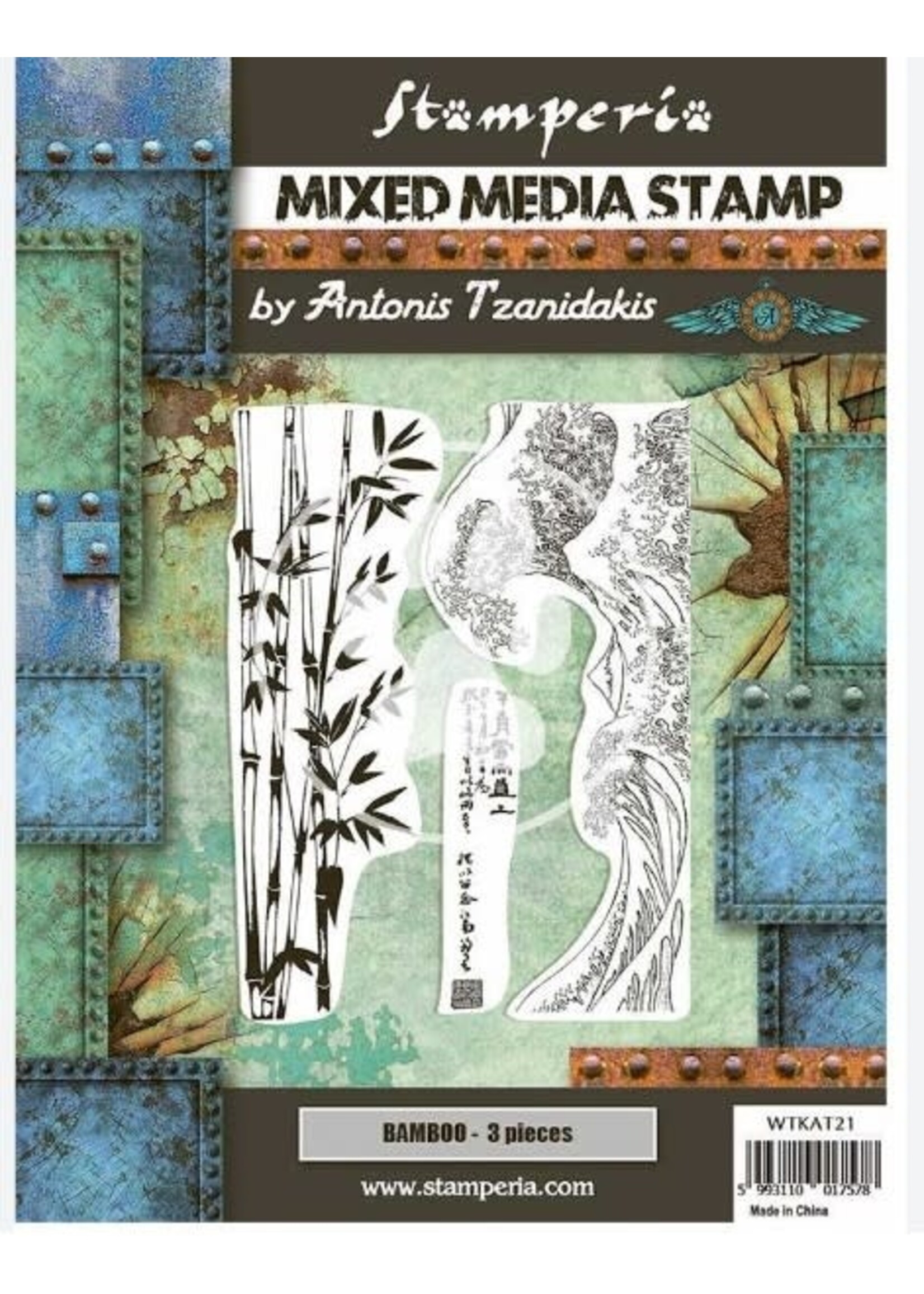 Stamperia Stamperia Cling Stamp, Sir Vagabond in Japan Bamboo