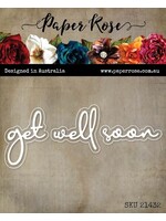Paper Rose Layered Die, Get Well Soon Fine Script