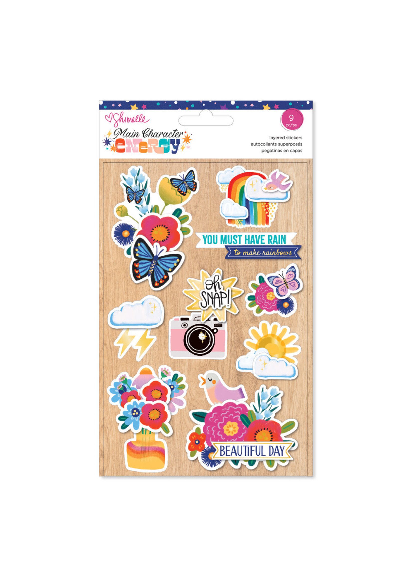 American Crafts Layered Stickers, Main Character Energy