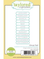 Taylored Expressions Red Rubber Stamp & Die Bundle, Group Text Months