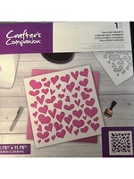 Crafter's Companion Crafter's Companion 12x12 Stencil, Falling Hearts